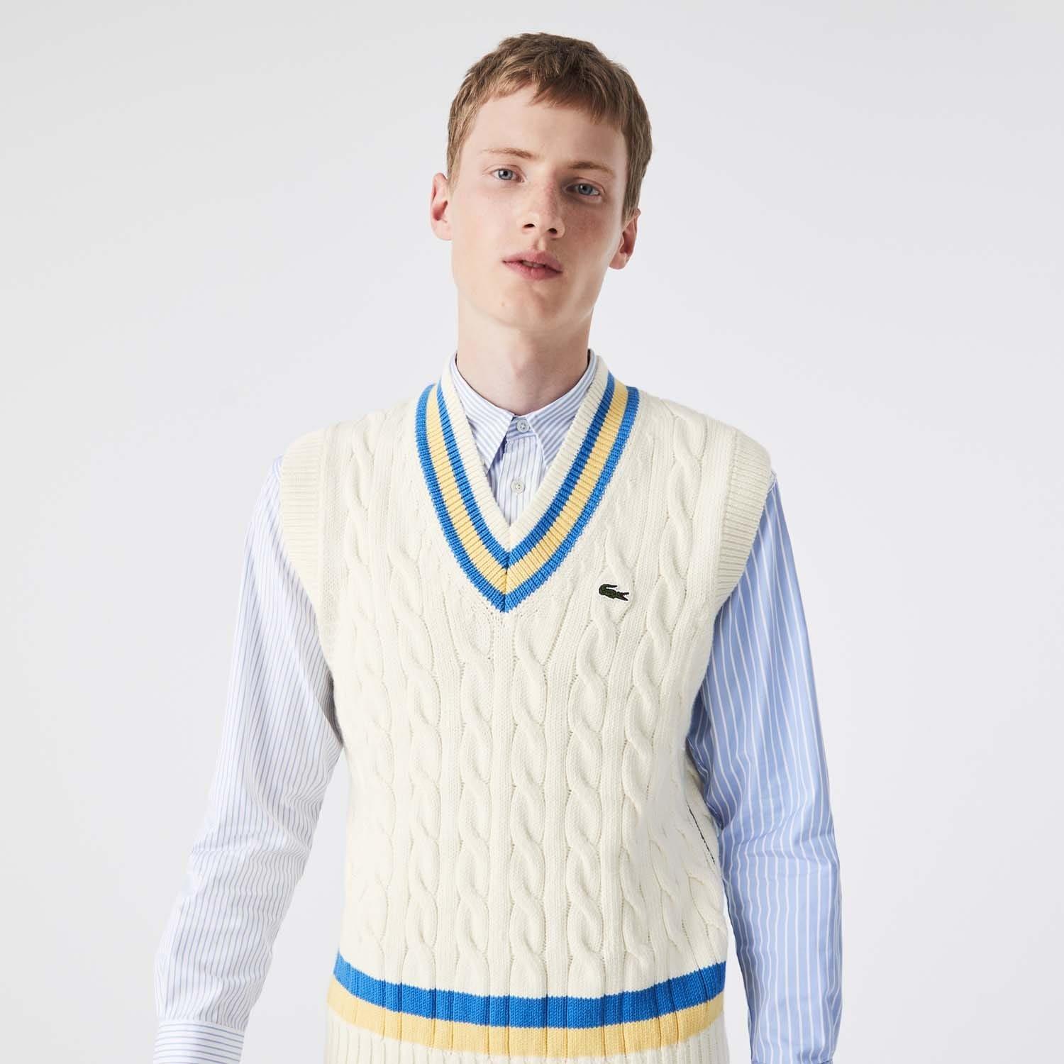 Cream - Lacoste - Classic Fit Fool Sweater Vest - 4