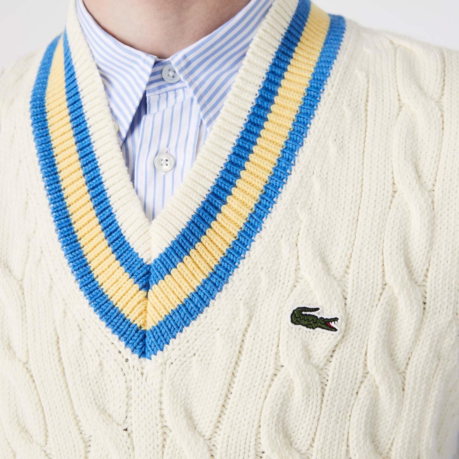 Cream - Lacoste - Classic Fit Fool Sweater Vest - 5