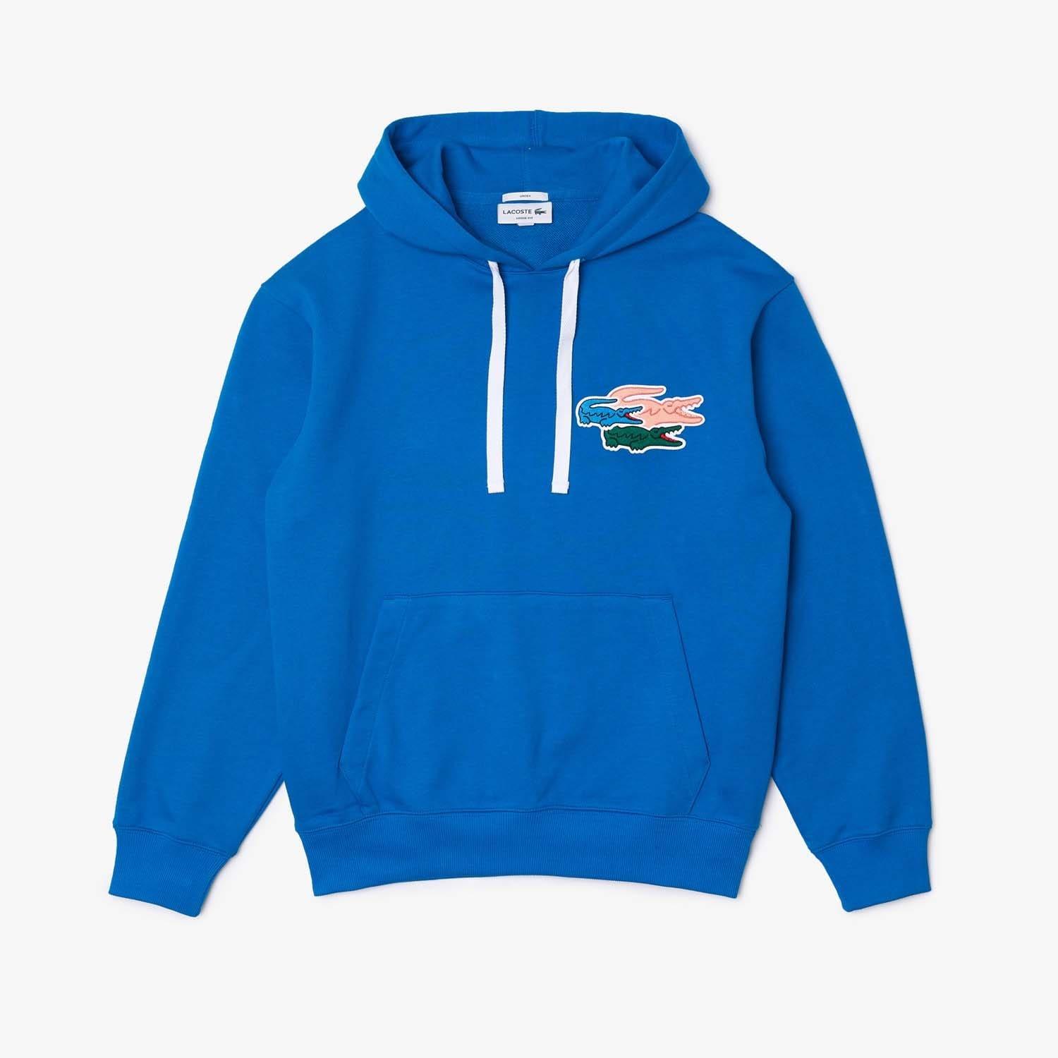Blue - Lacoste - Loose Fit Organic Cotton Hoodie - 1