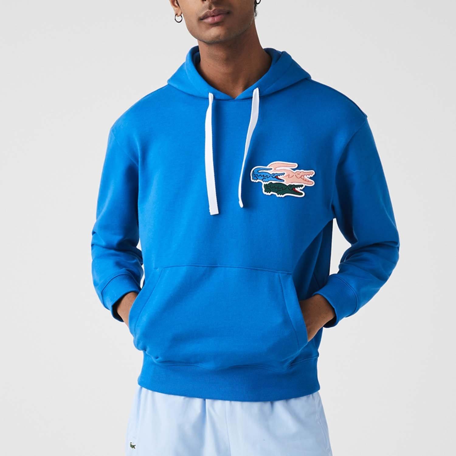 Blue - Lacoste - Loose Fit Organic Cotton Hoodie - 2