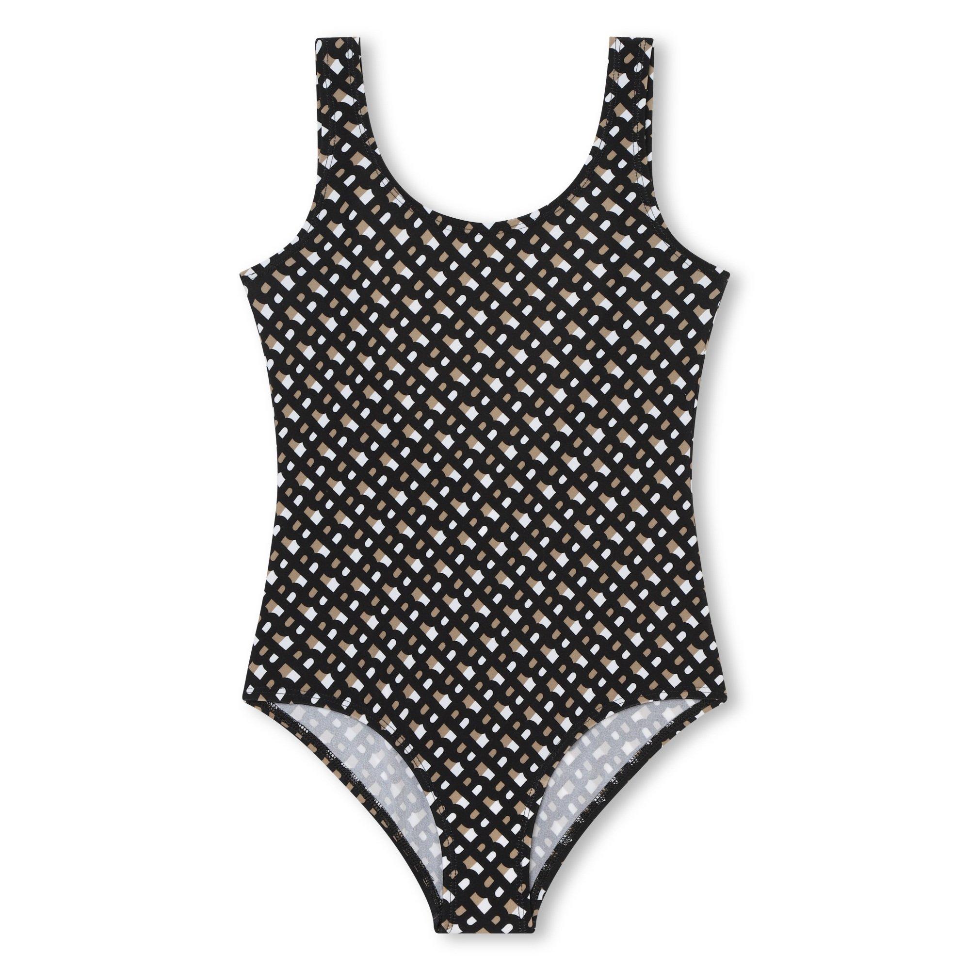 Blk/Brn M13 - Boss - Kids' Logo Scoop Neck Swimsuit - 1
