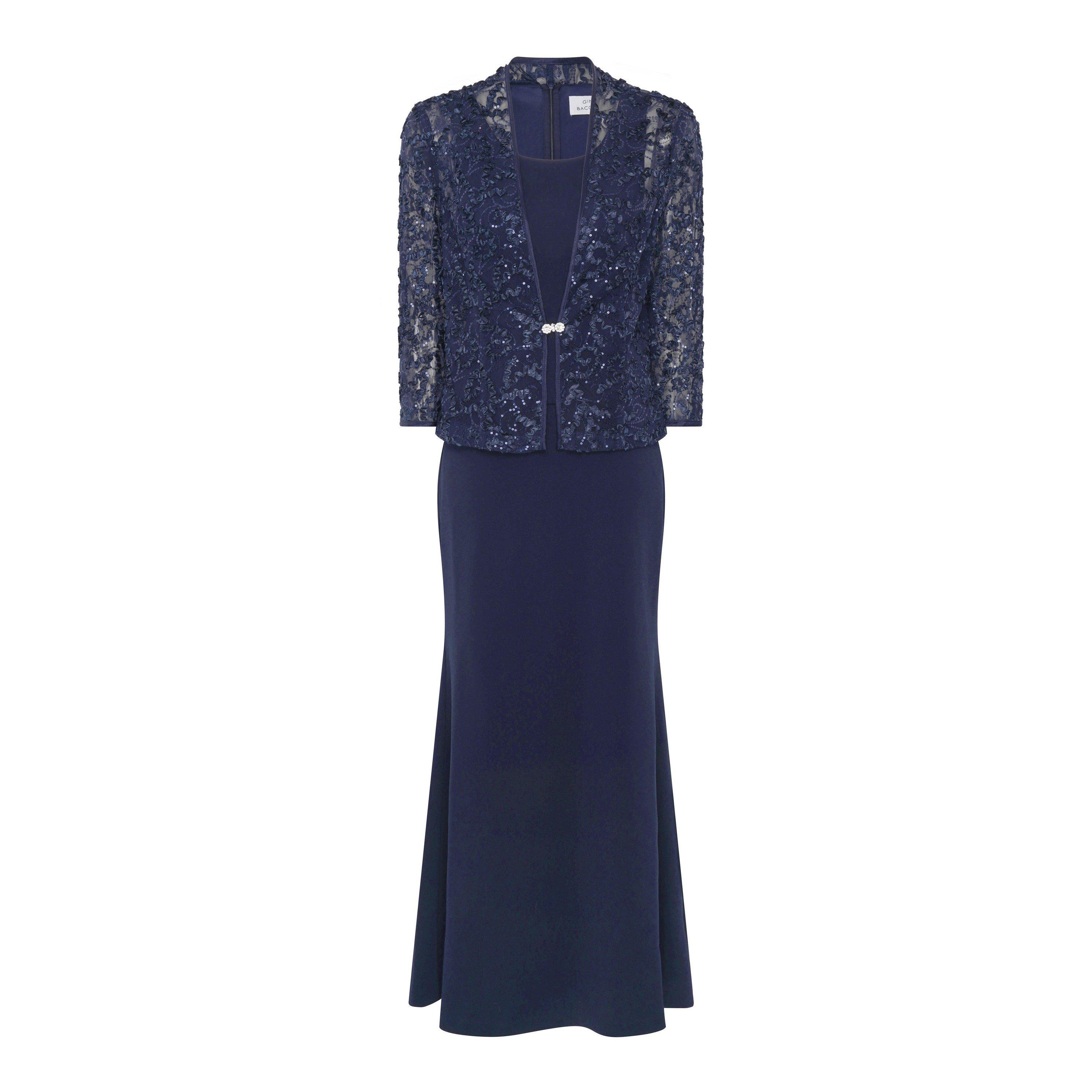 Navy - Gina Bacconi - Rayla Maxi Dress And Jacket - 4