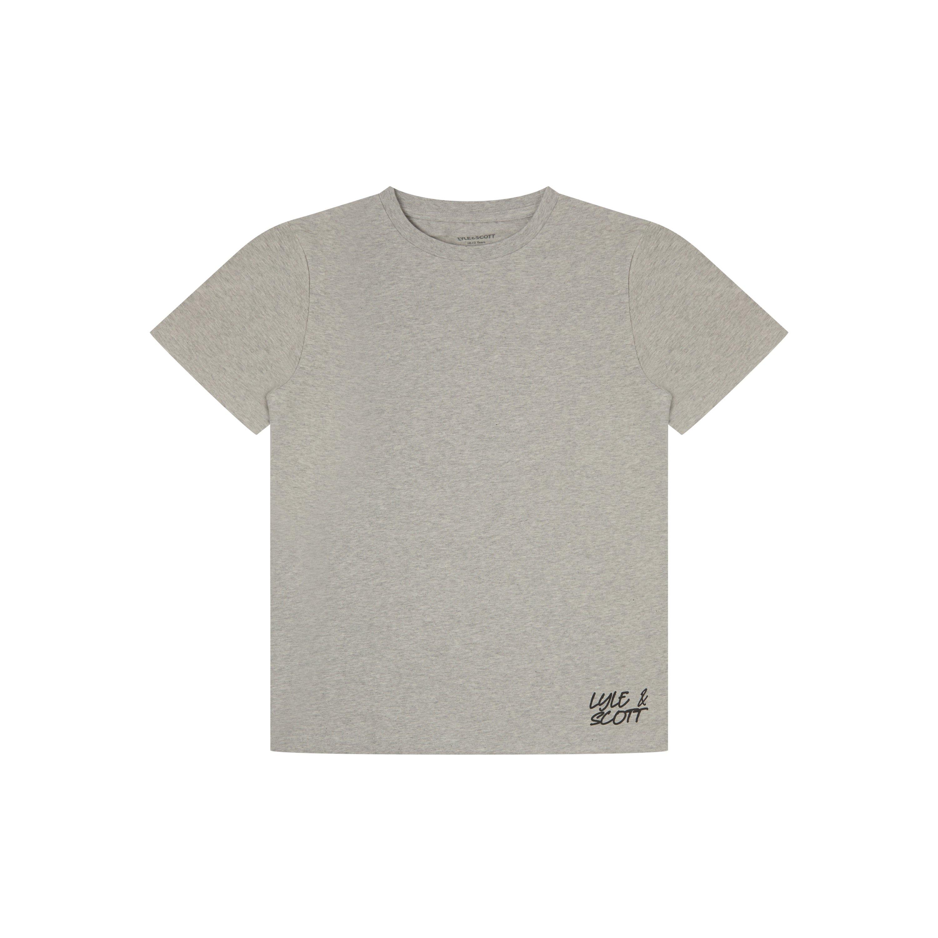 Grey/Black - Lyle and Scott - Pyjama Short-Sleeve Top - 2