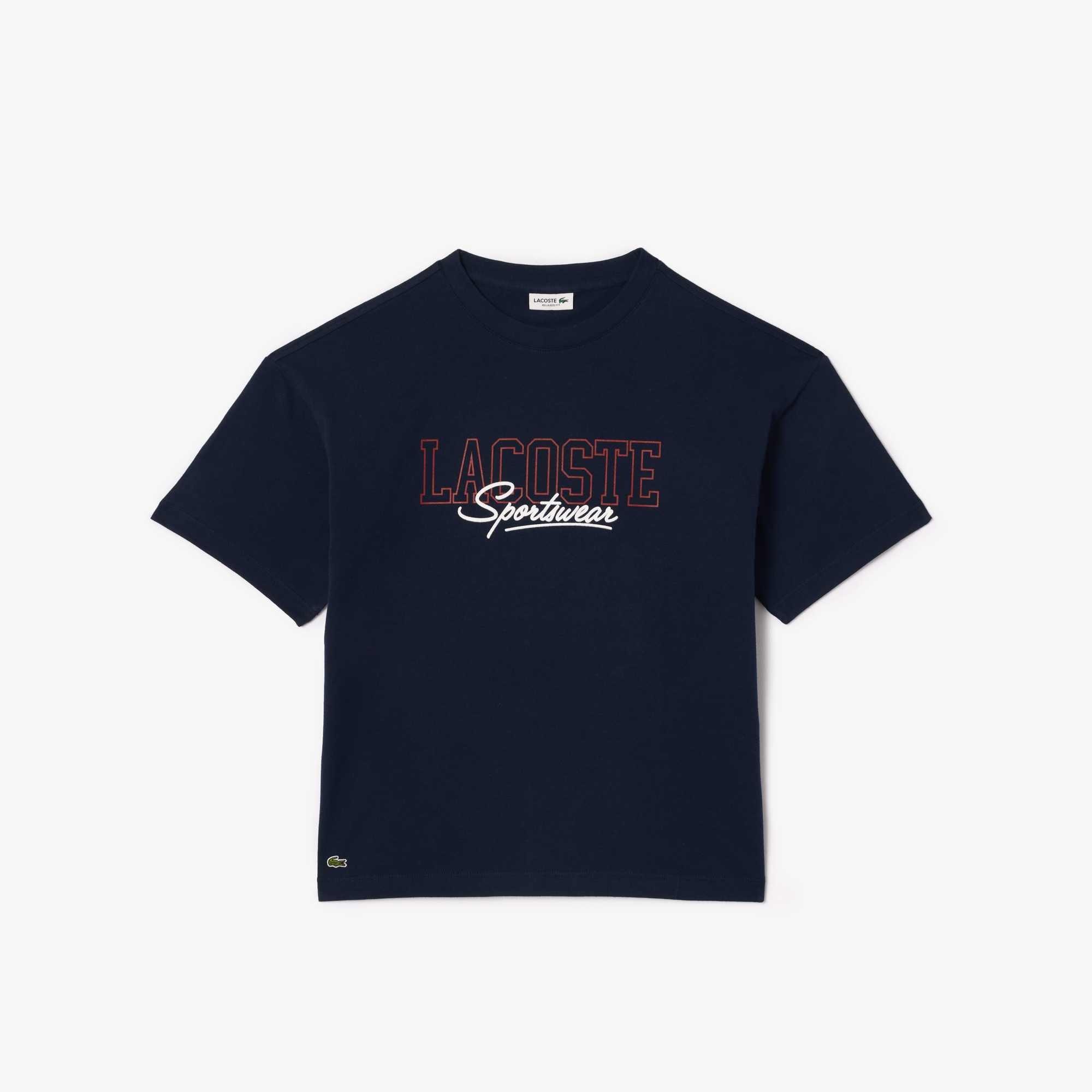 Blu navy 116 - Lacoste - Relaxed Fit Lacoste Print Cotton T-Shirt - 1