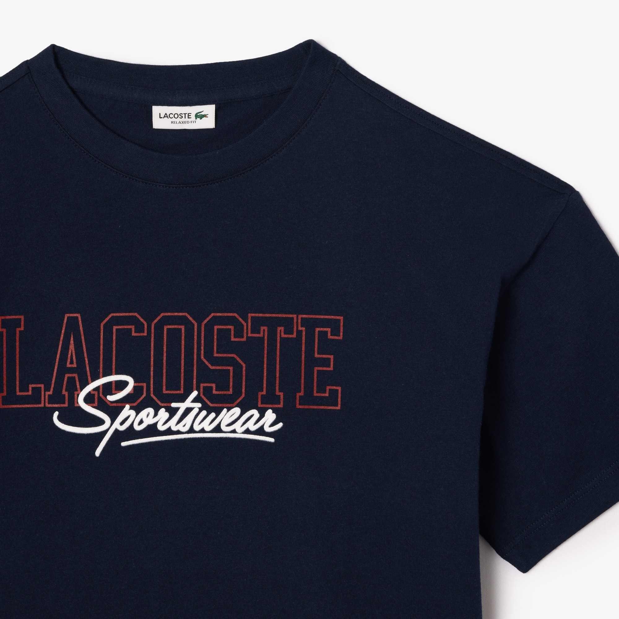 Navy 116 - Lacoste - Relaxed Fit Lacoste Print Cotton T-Shirt - 2