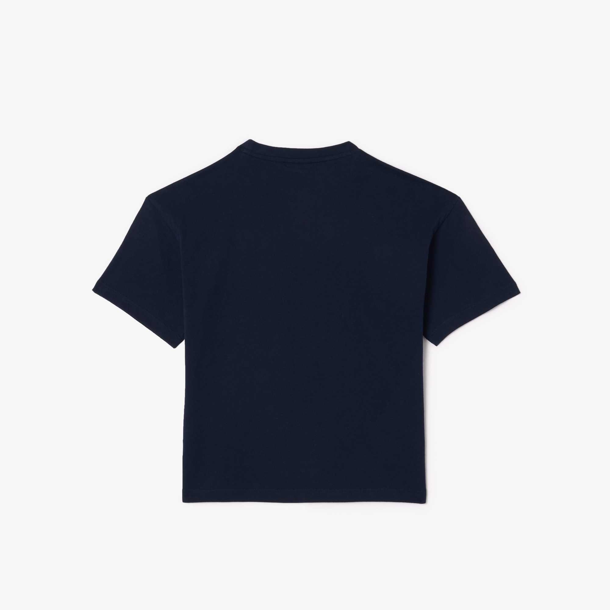 Navy 116 - Lacoste - Relaxed Fit Lacoste Print Cotton T-Shirt - 3