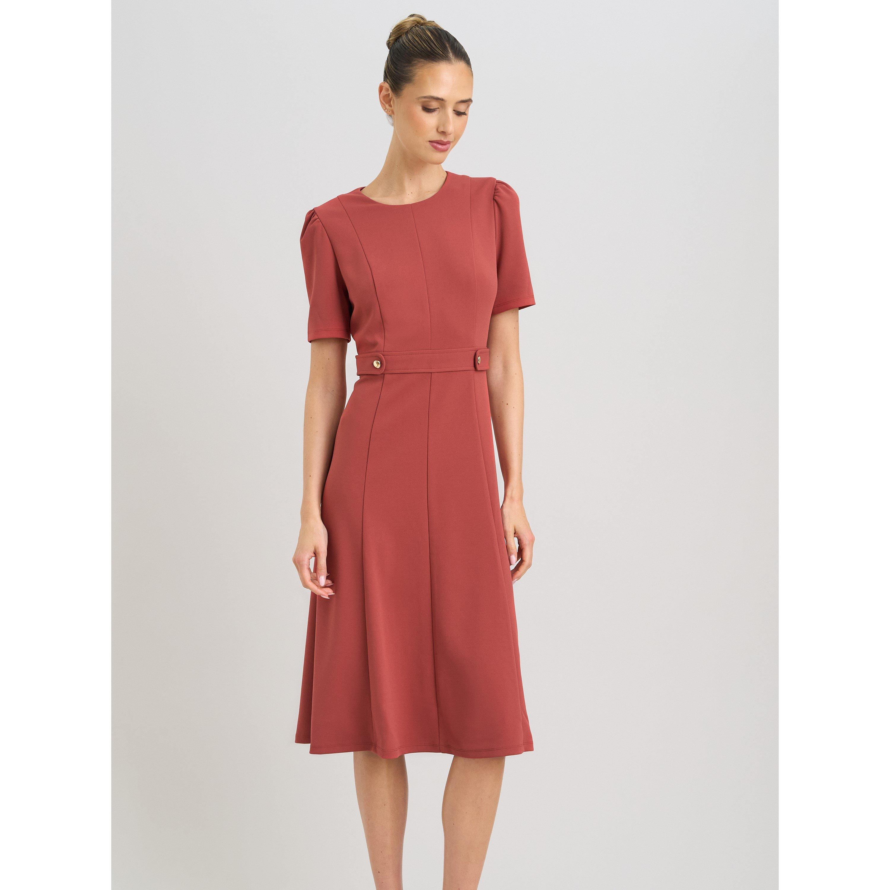Rust - Gina Bacconi - Mel Fit And Flare Midi Dress - 1