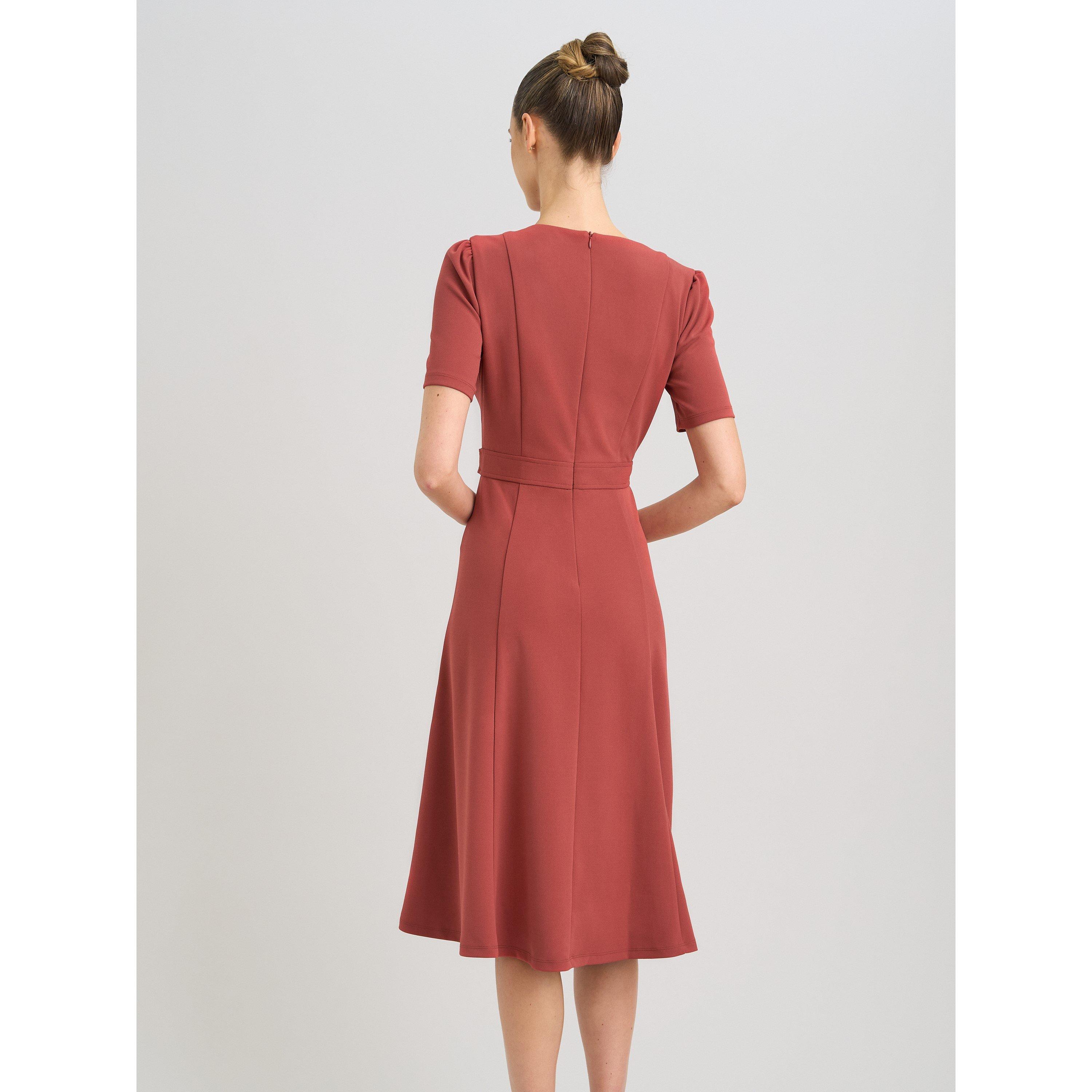 Rust - Gina Bacconi - Mel Fit And Flare Midi Dress - 2