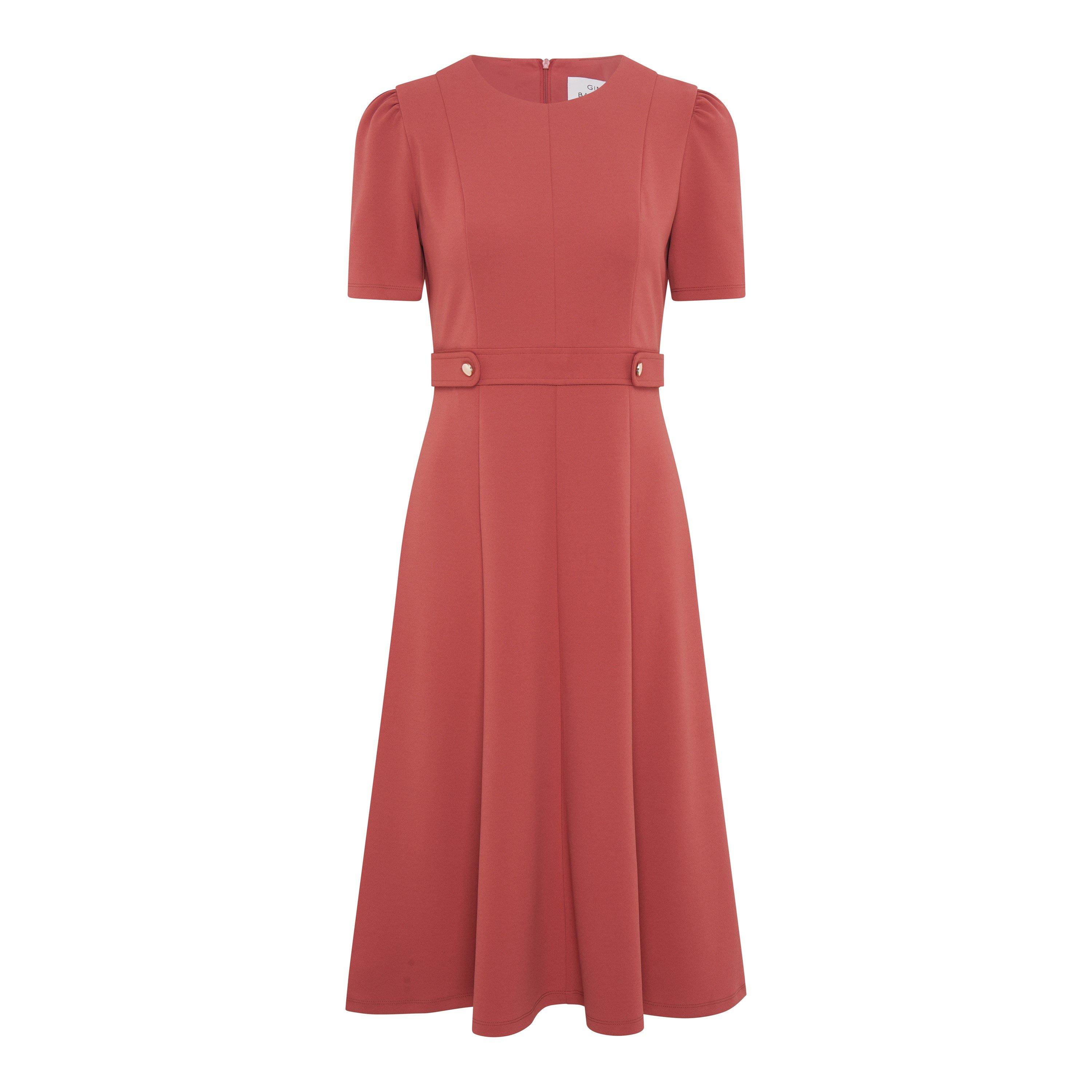 Rust - Gina Bacconi - Mel Fit And Flare Midi Dress - 4