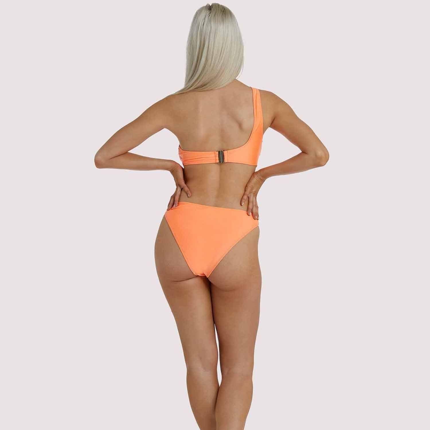 Orange - Wolf and Whistle - Gianna Orange Lattice Swimsuit - 3