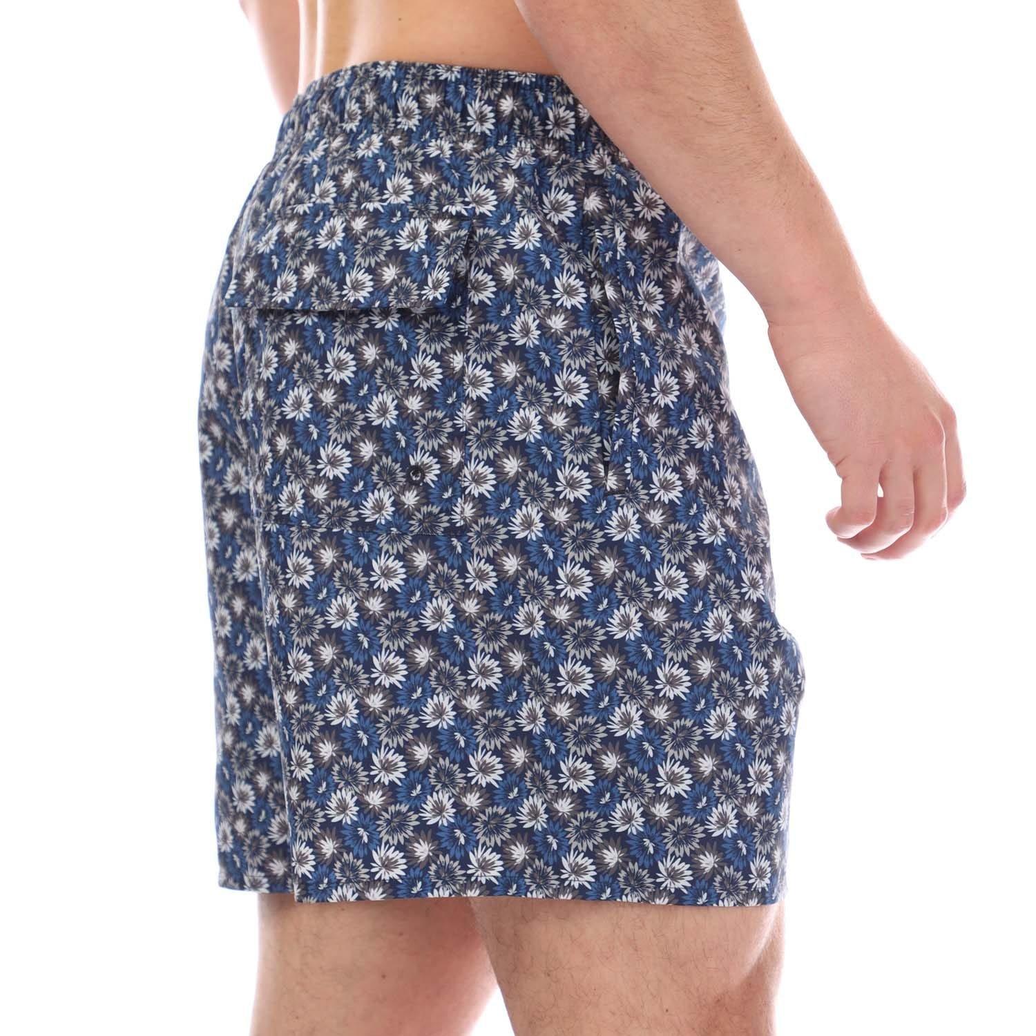 Navy - Lyle and Scott - Floral Print Resort Swim Shorts - 2