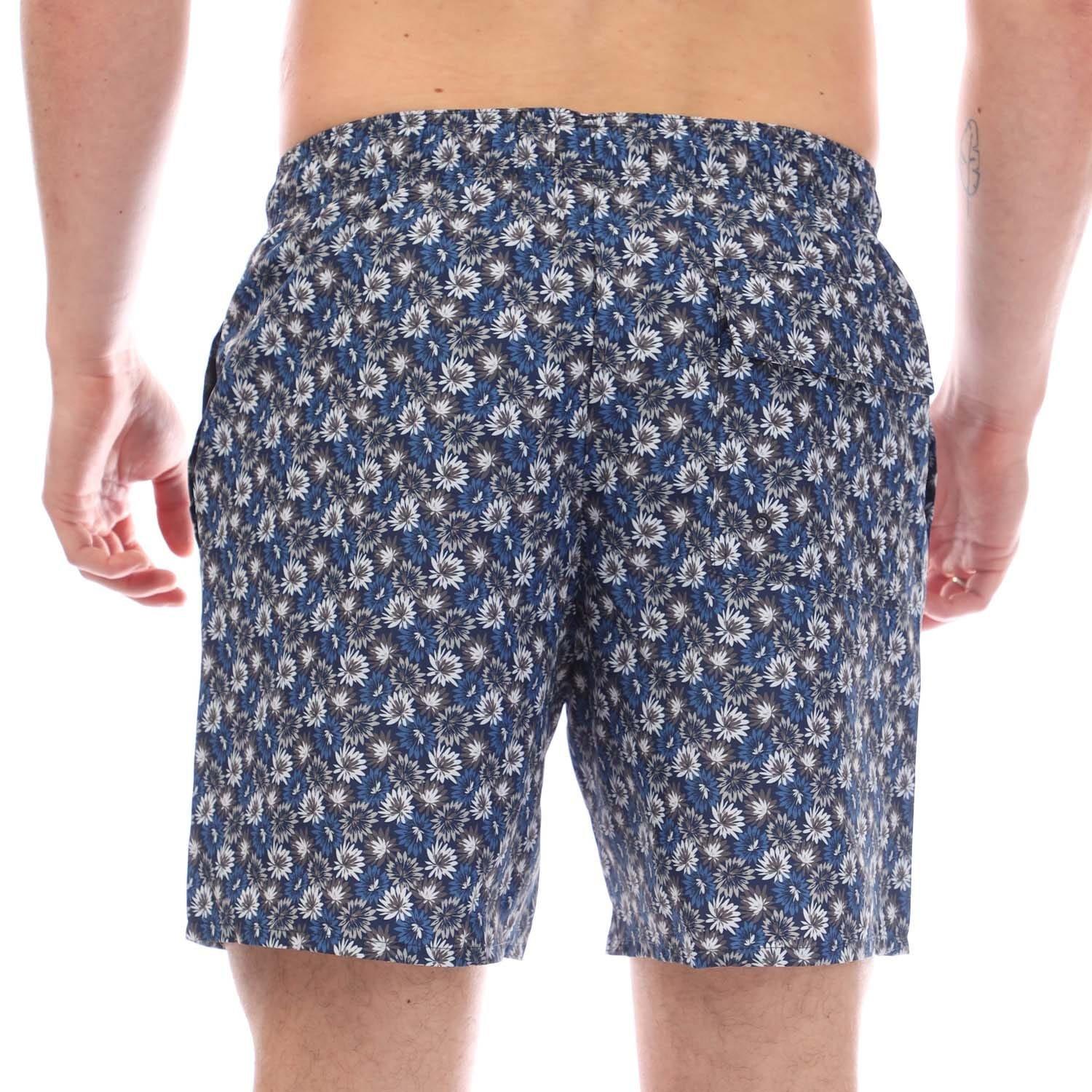 Navy - Lyle and Scott - Floral Print Resort Swim Shorts - 3