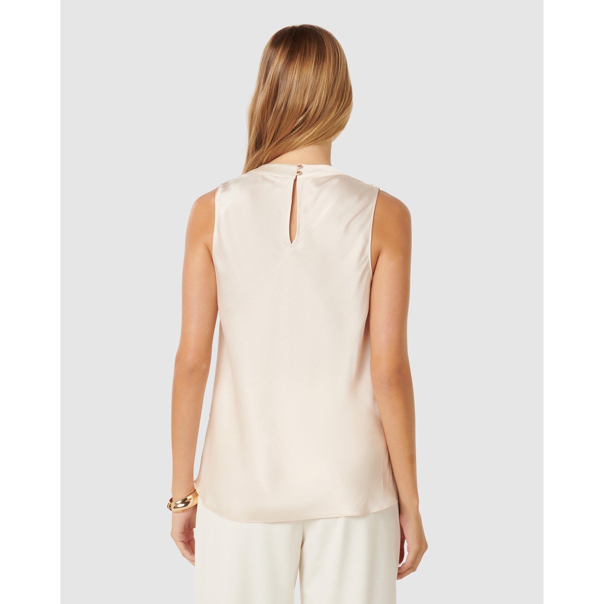 Bone - Forever New - Sallie Satin Cowl Neck Tank Top - 6