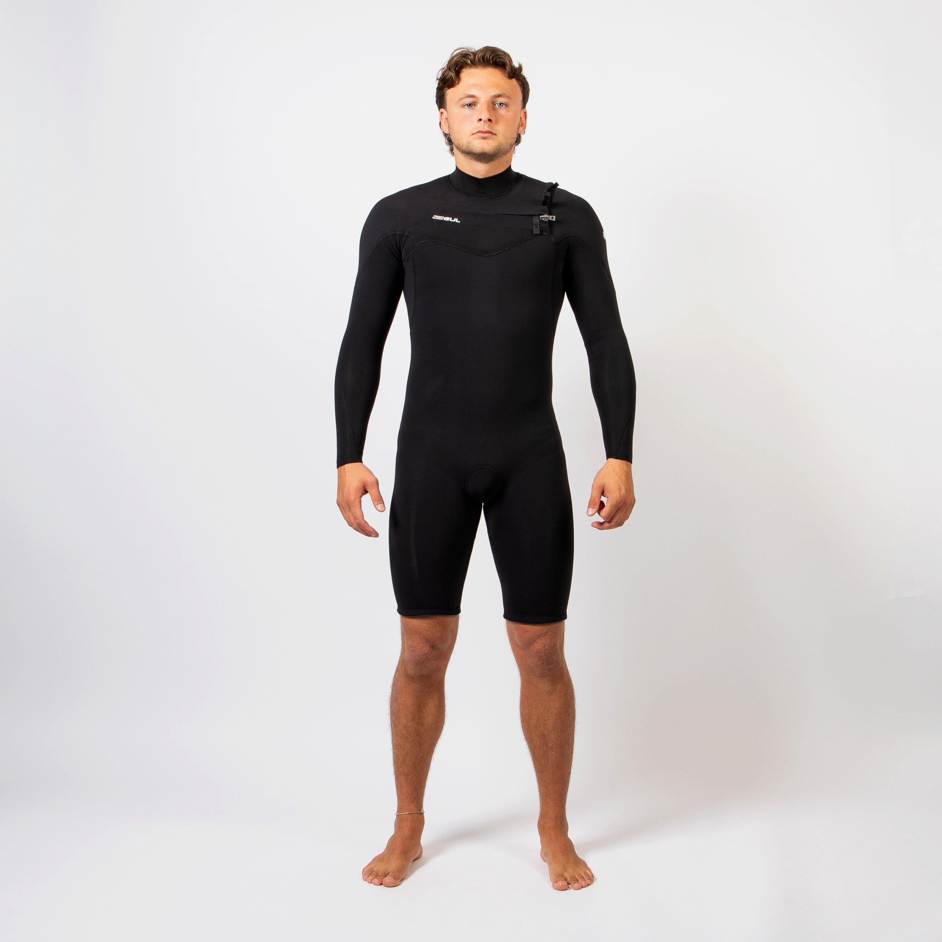 Black - Gul - MENS ECHO 3/2MM NATUR CHEST ZIP SPRING WETSUIT - 1