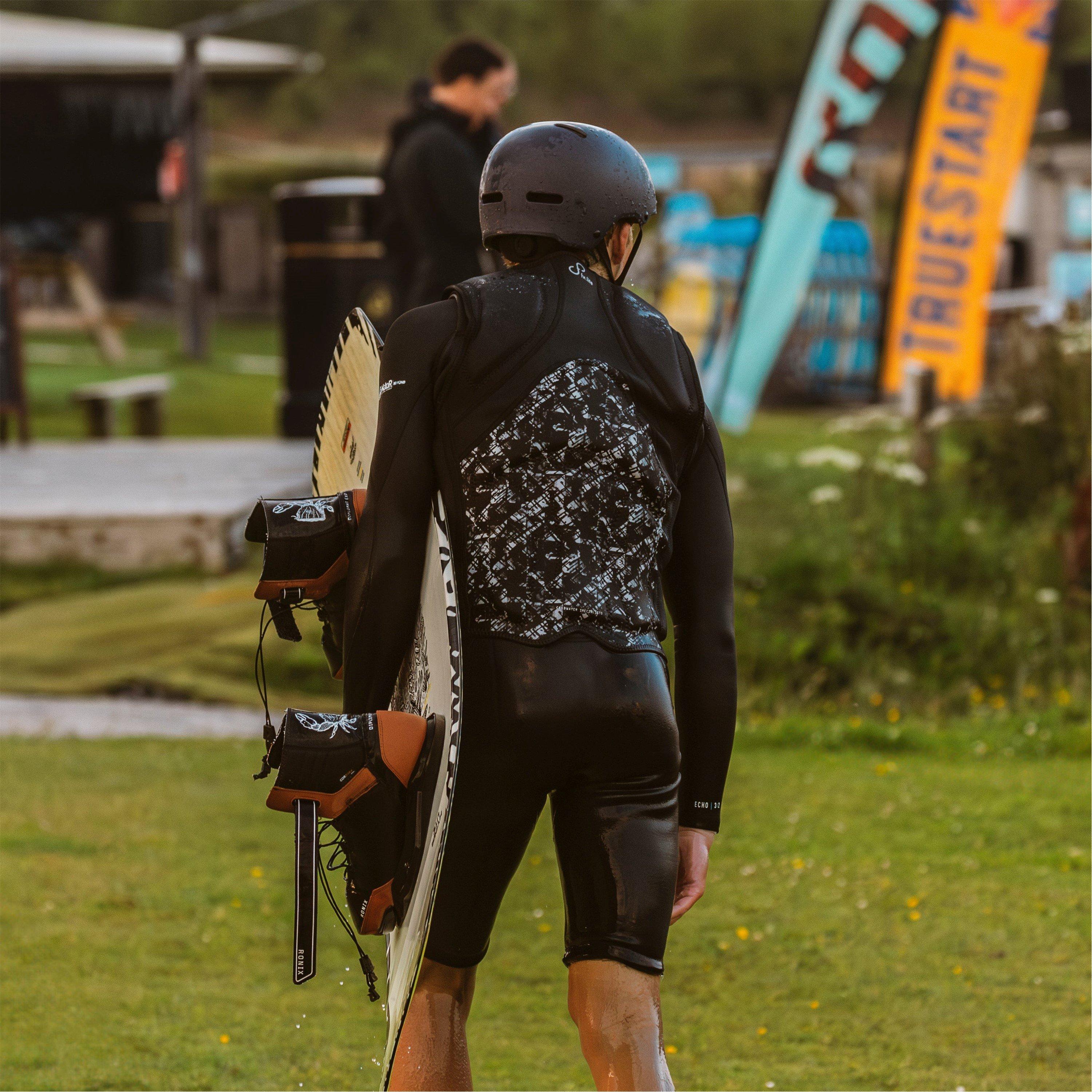 Black - Gul - MENS ECHO 3/2MM NATUR CHEST ZIP SPRING WETSUIT - 16