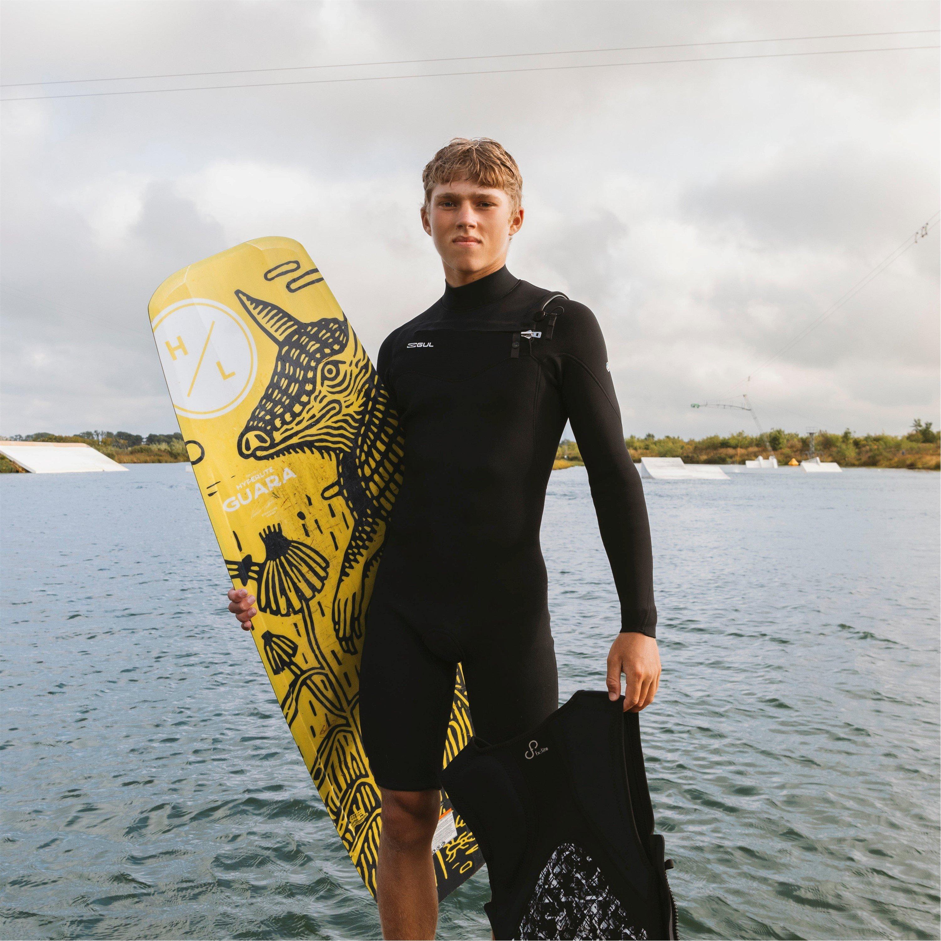 Black - Gul - MENS ECHO 3/2MM NATUR CHEST ZIP SPRING WETSUIT - 8