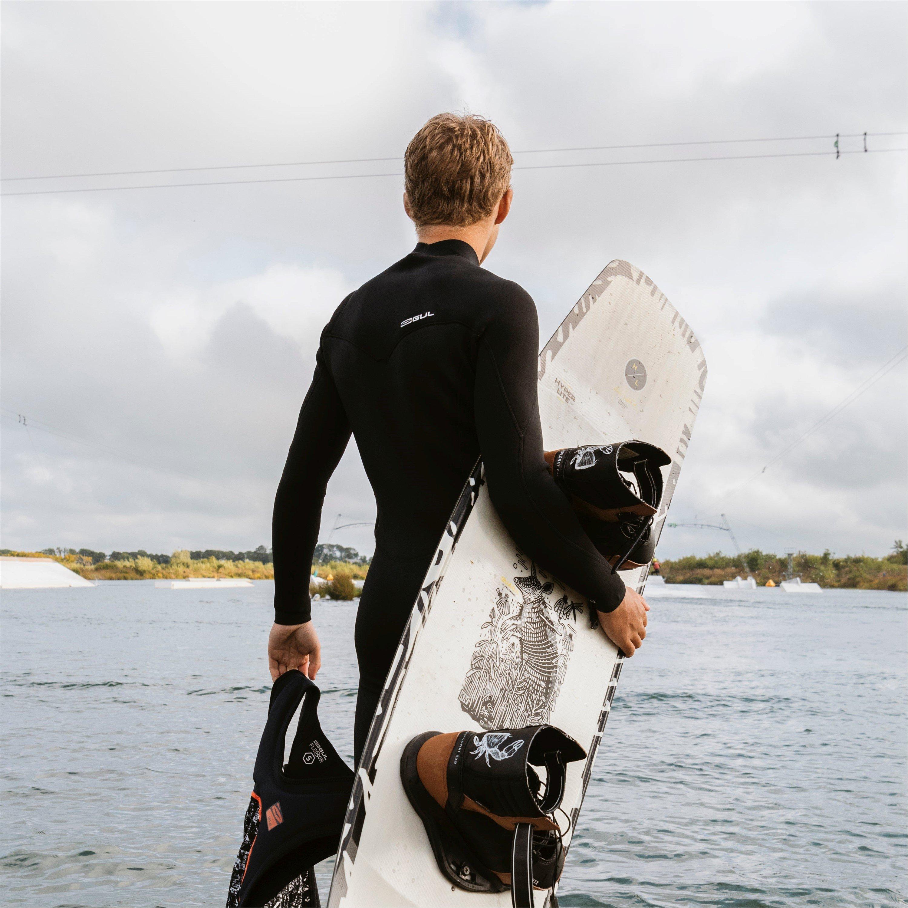 Black - Gul - MENS ECHO 3/2MM NATUR CHEST ZIP SPRING WETSUIT - 9