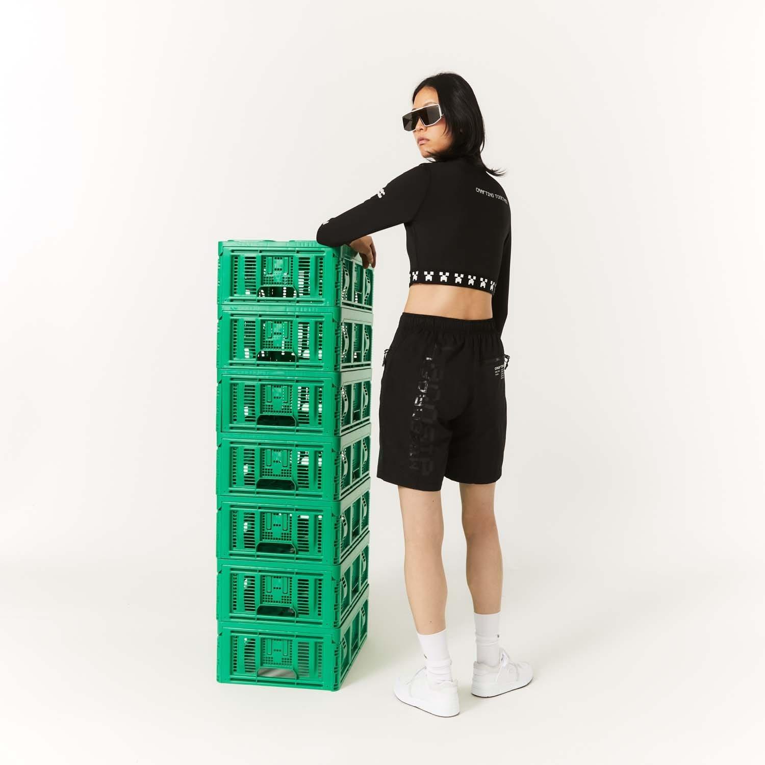 Black - Lacoste - Live x Minecraft Cropped T-Shirt - 2