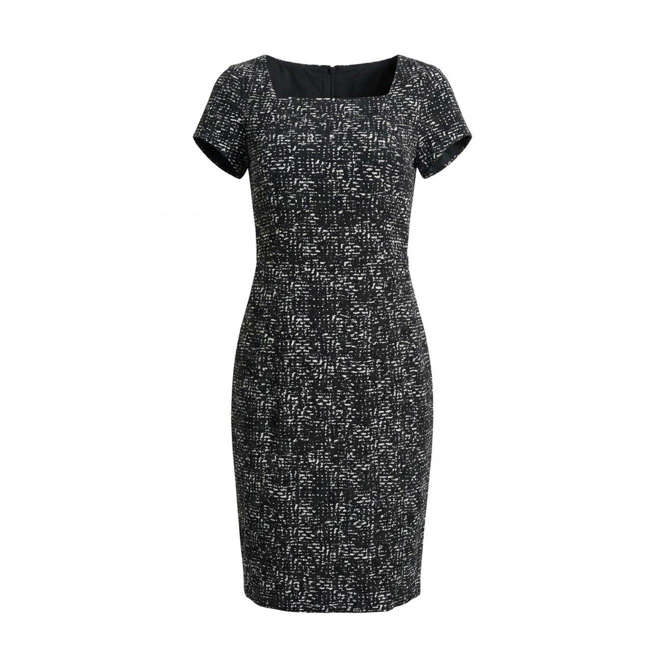 Black / Ivory - Gina Bacconi - Ronda Textured Dress - 4