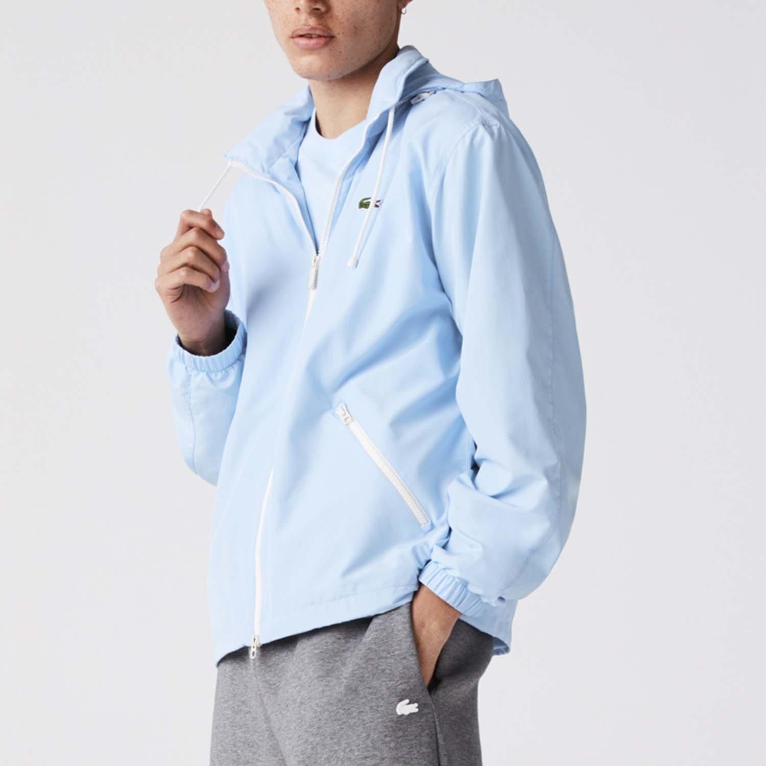 Light Blue - Lacoste - Lightweight Water-Resistant Windbreaker - 1