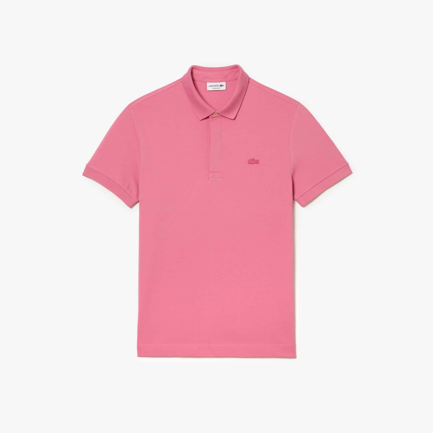 Pink - Lacoste - Regular Fit Paris Stretch Piqu¿ Polo Shirt - 1