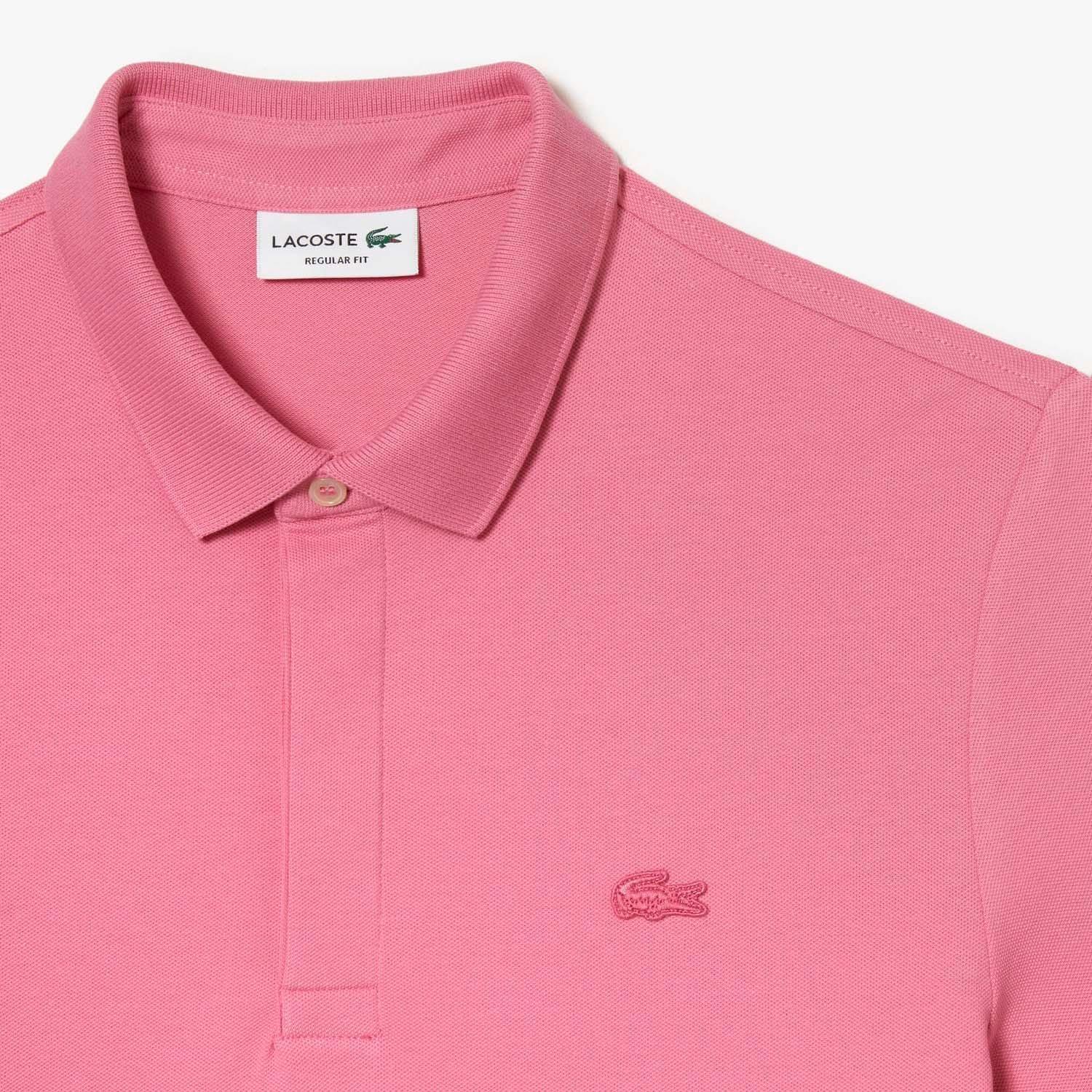 Pink - Lacoste - Regular Fit Paris Stretch Piqu¿ Polo Shirt - 4