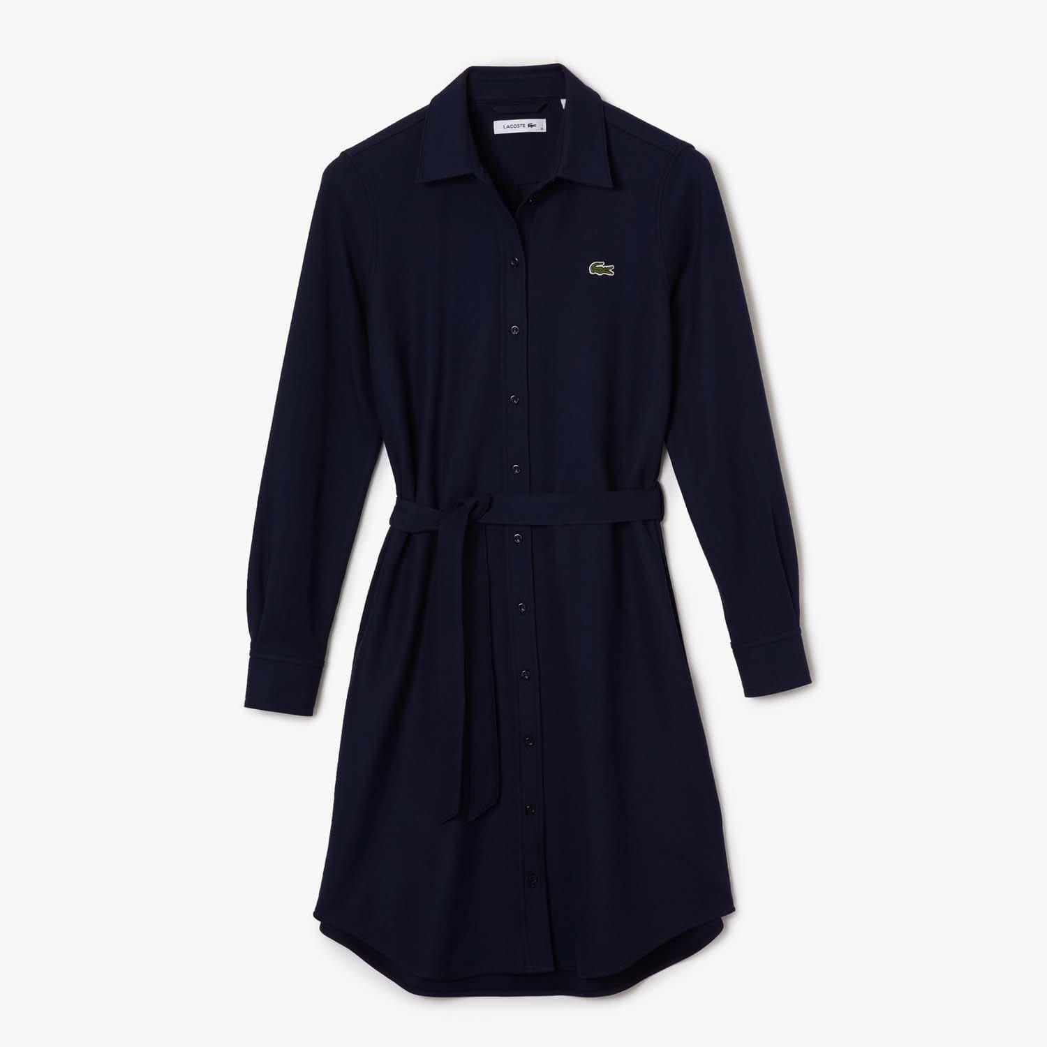 Blue - Lacoste - Adjustable Cotton Piqu¿ Polo Dress - 3