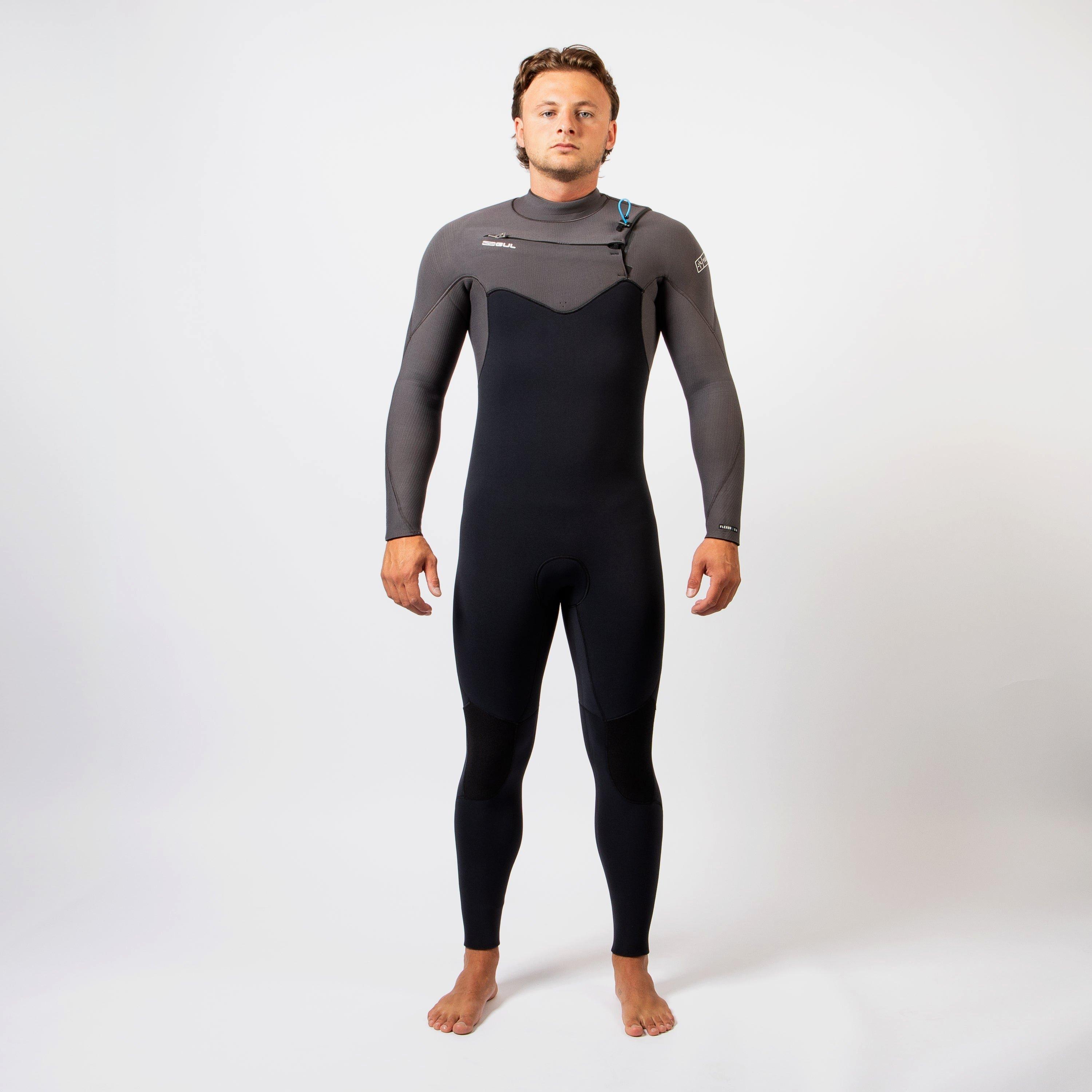 Gul  Flexor 54 Bs Yulex Chest Zip Steamer - Black/Grey - LS