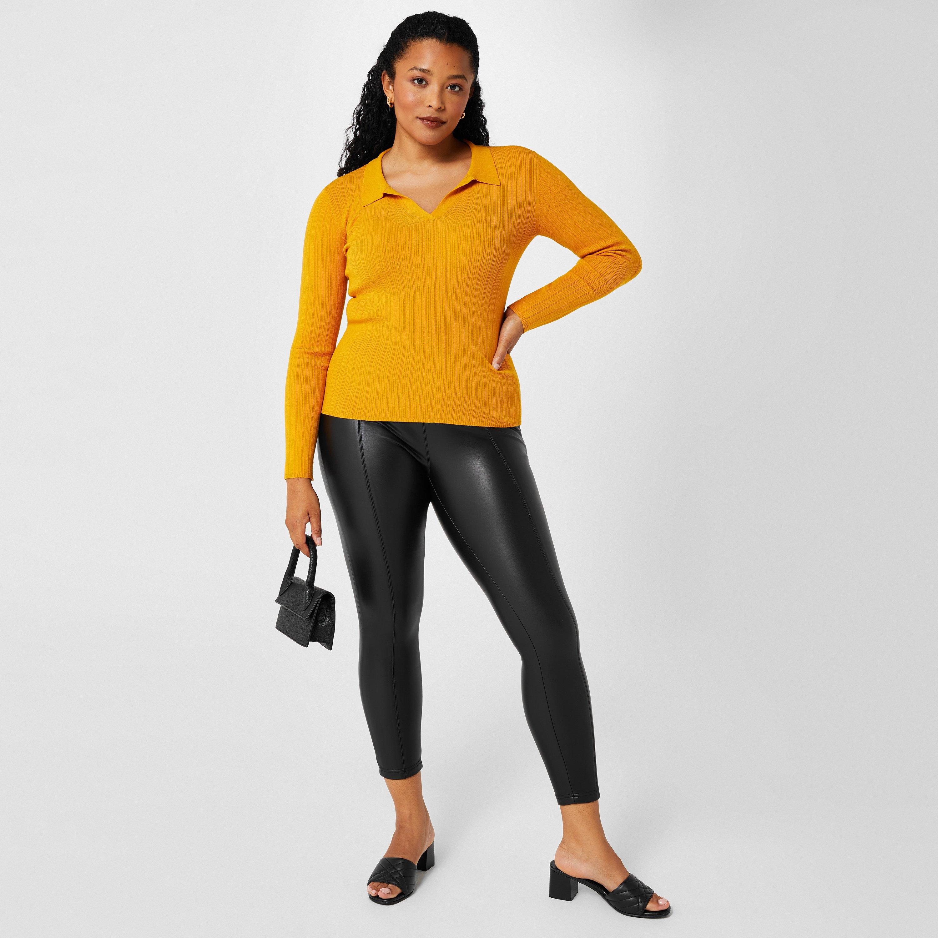 Zwart - Biba - Biba pu stretch legging - 4