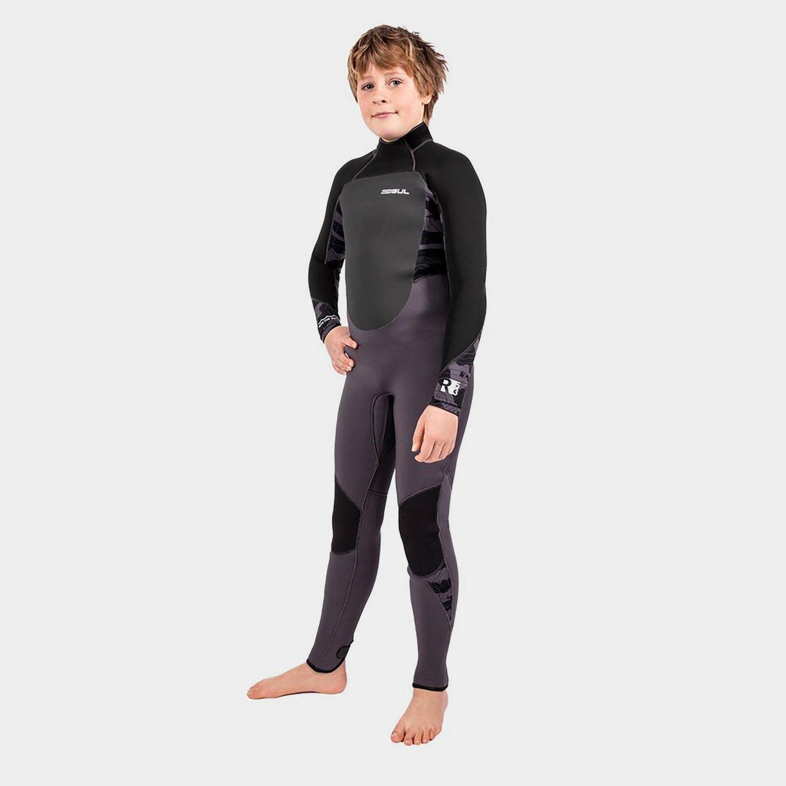 Charcoal/Contou - Gul - RESPONSE 5/3MM BLINDSTITCHED JUNIOR FULL WETSUIT - 1