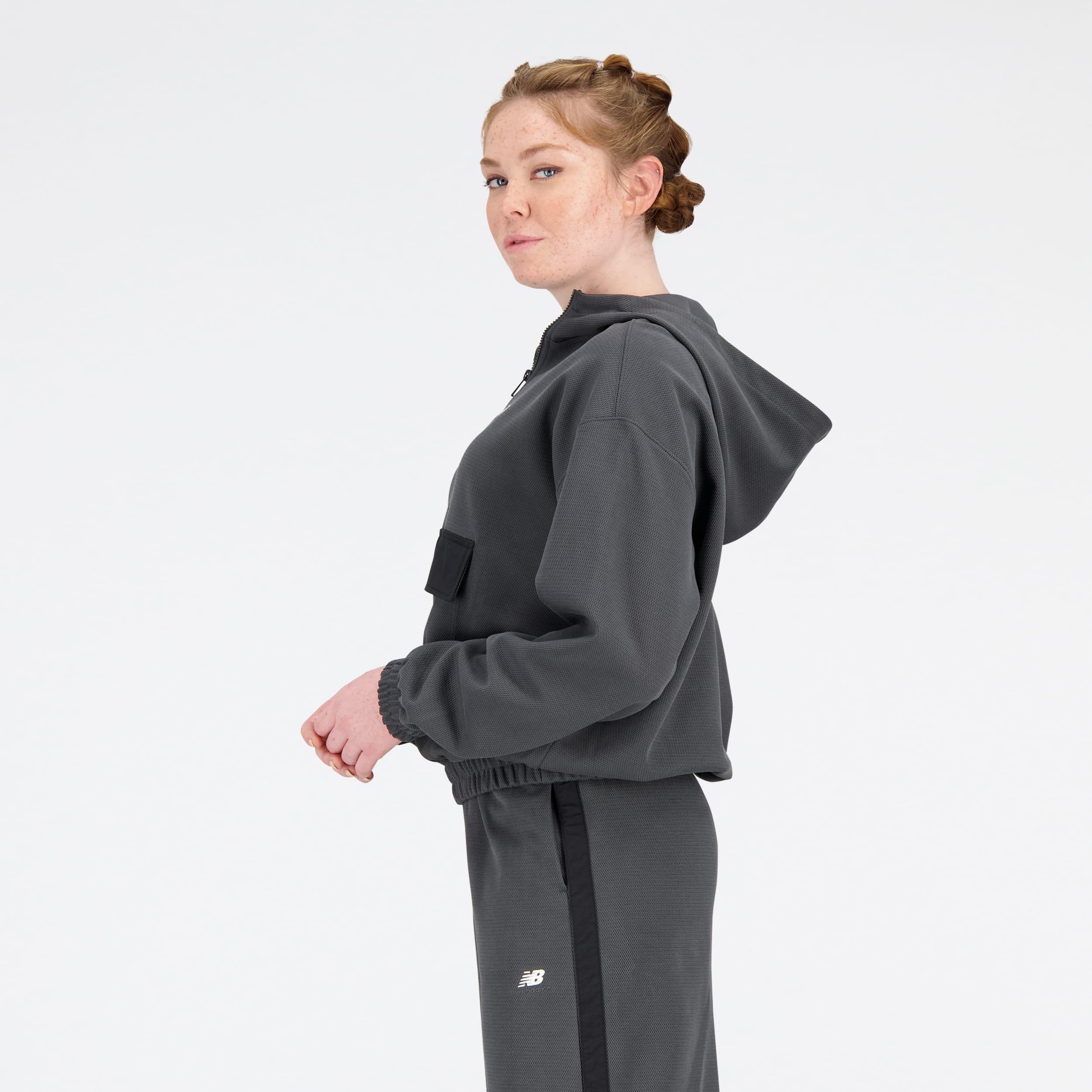 Black - New Balance - Womens Athletics Double-Knit Textured Layer Top - 2