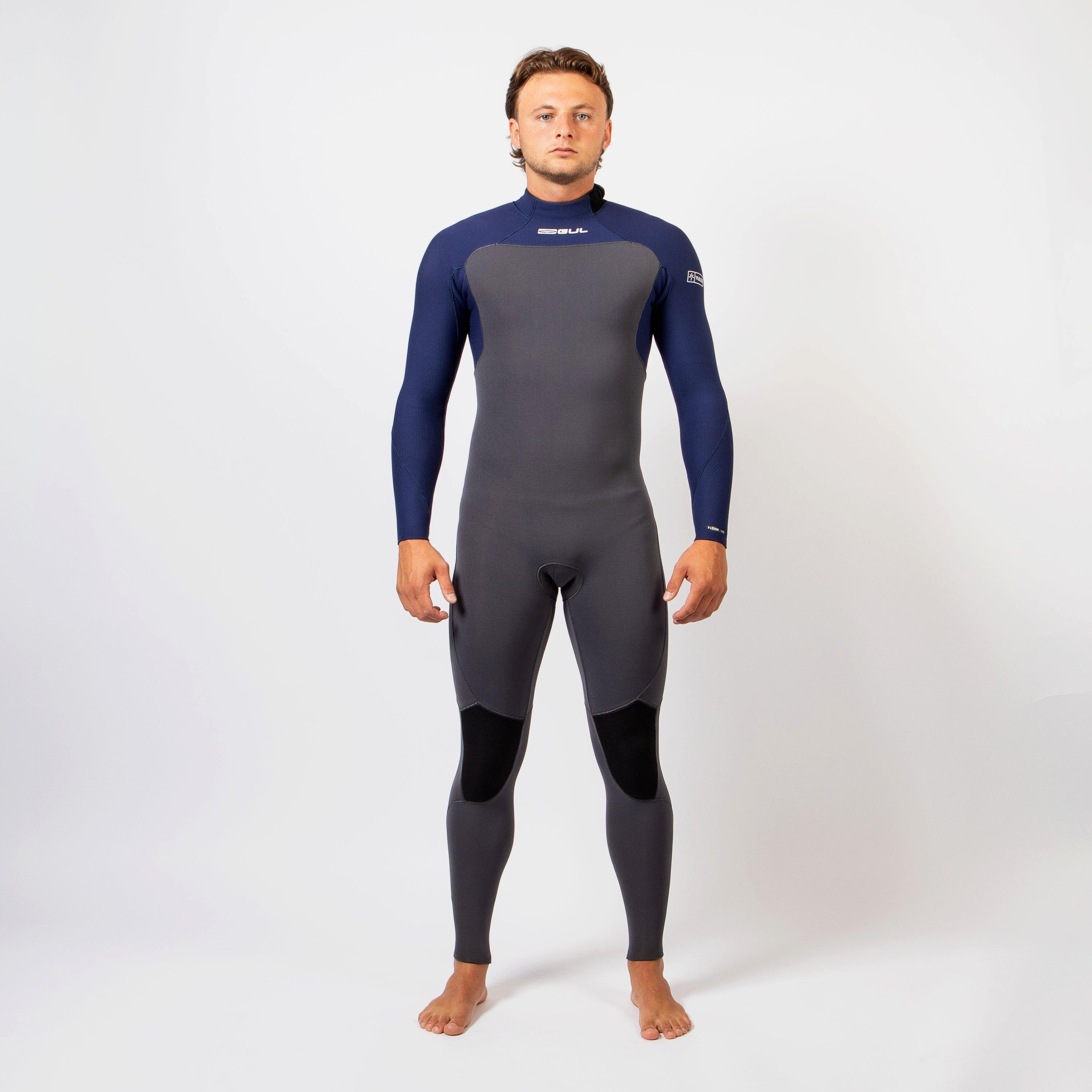 Grey/Navy - Gul - FLEXOR 32 YULEX BLINDSTITCHED FULL WETSUIT - 1