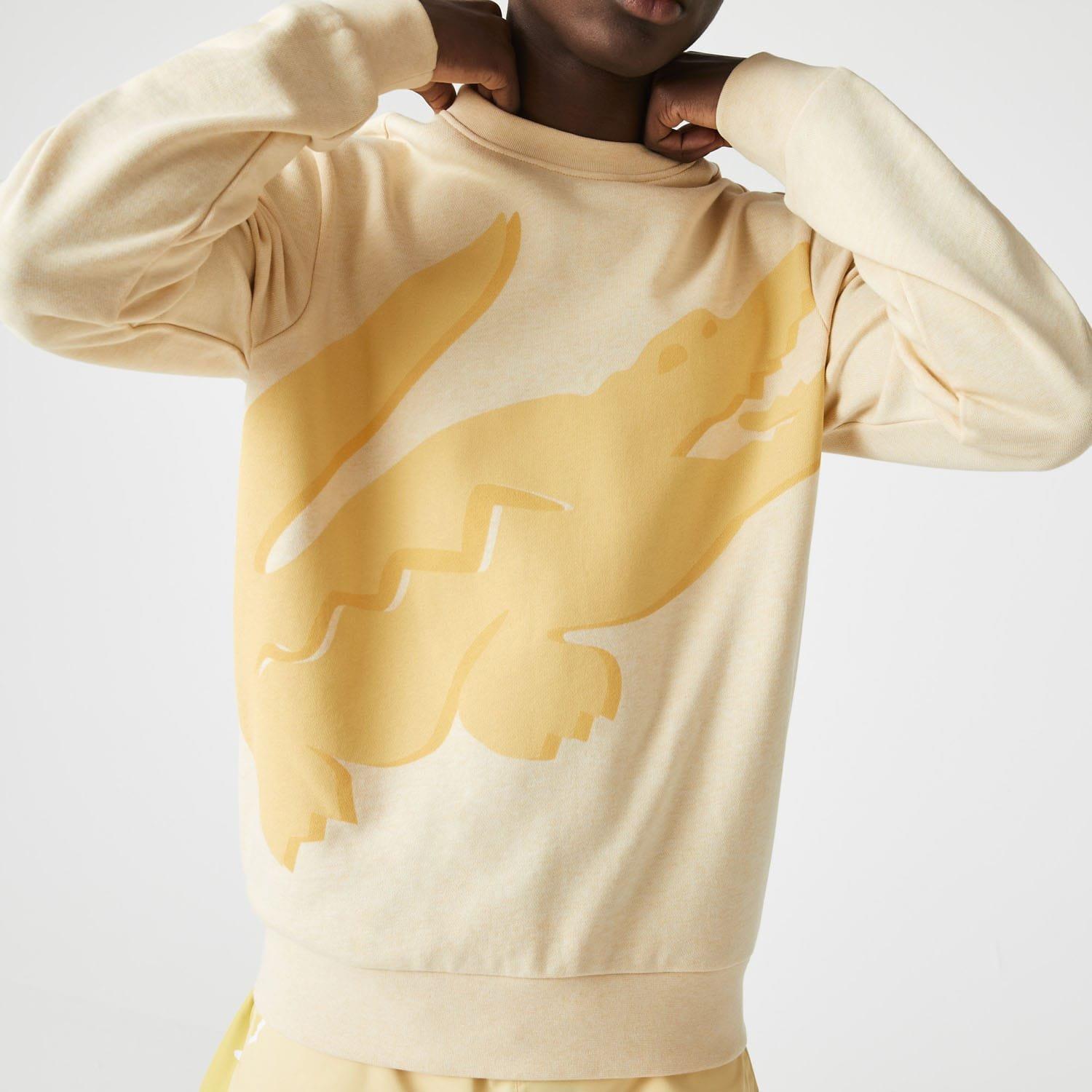 Yellow - Lacoste - Classic Fit Big Logo Sweatshirt - 4