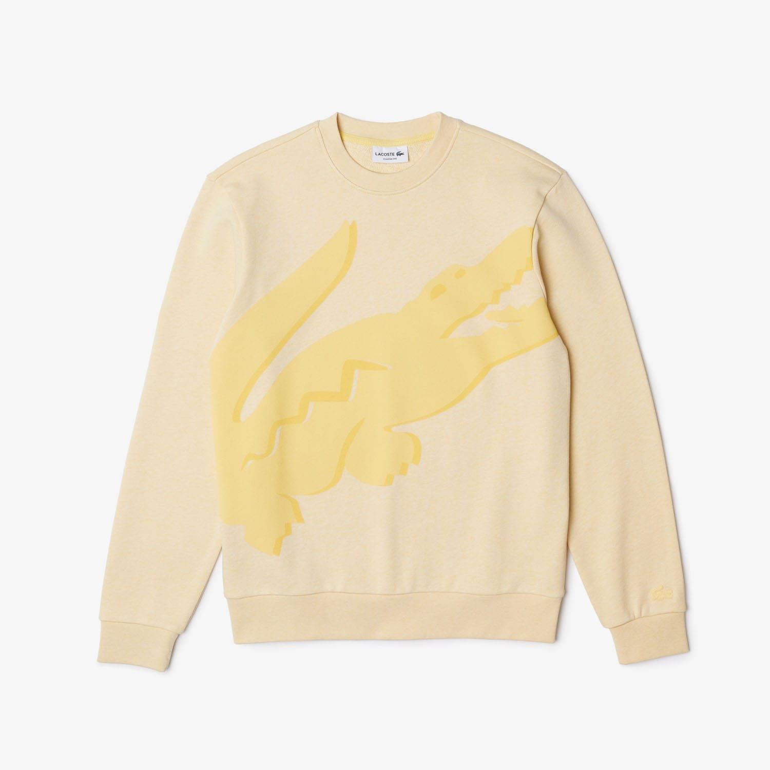Yellow - Lacoste - Classic Fit Big Logo Sweatshirt - 6