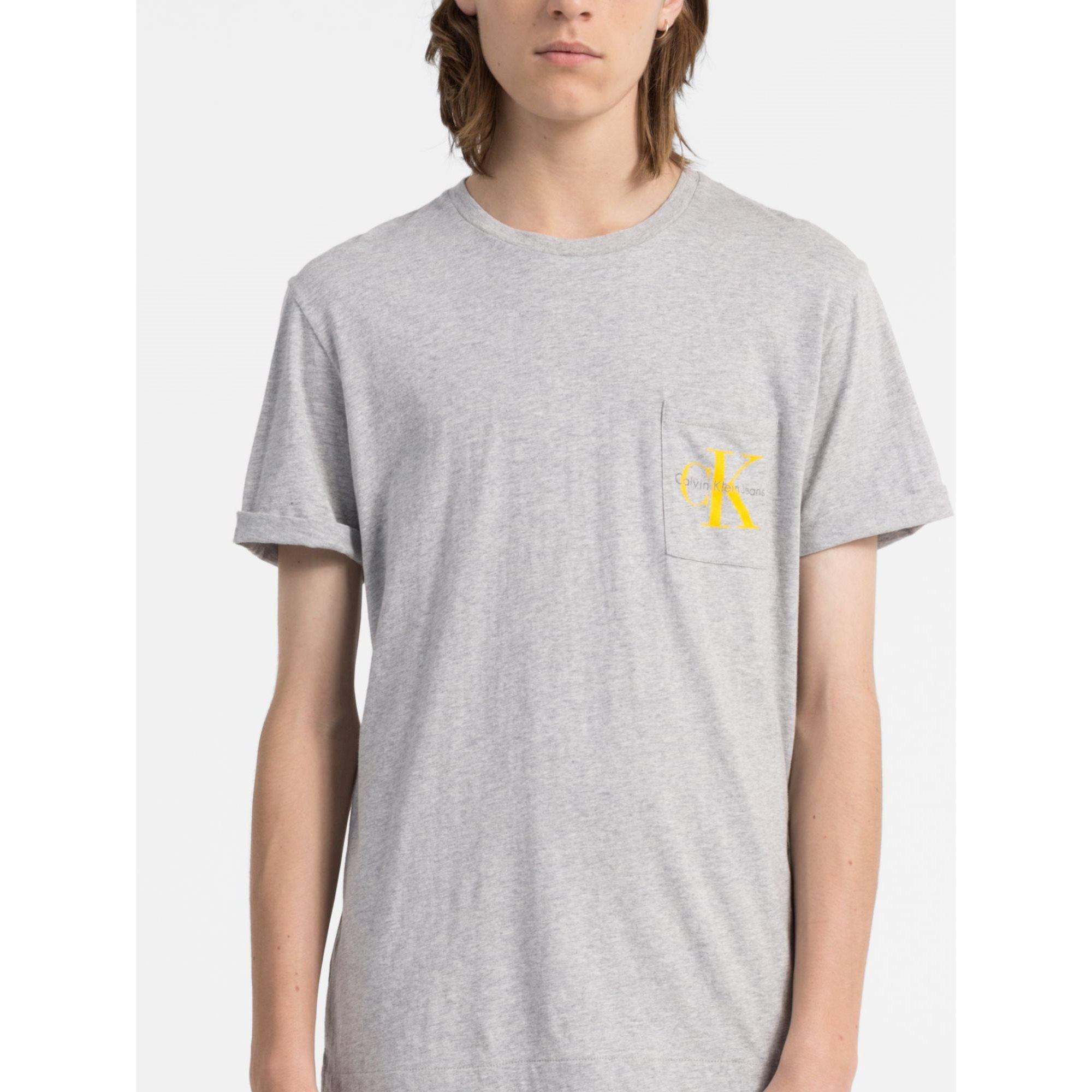 Lichtgrijs - Calvin Klein Jeans - Tolan Regular Cotton Tshirt - 2