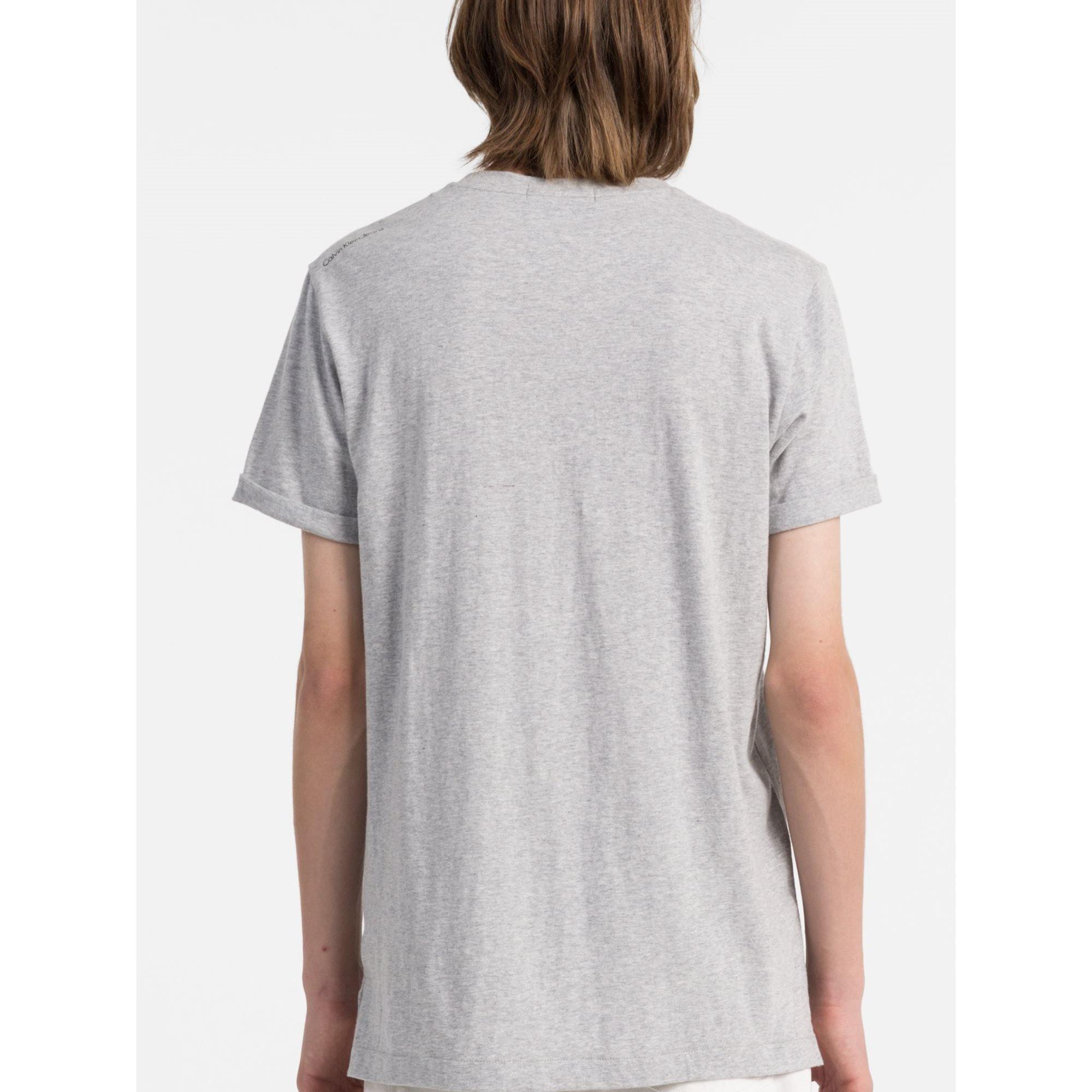 Lichtgrijs - Calvin Klein Jeans - Tolan Regular Cotton Tshirt - 3