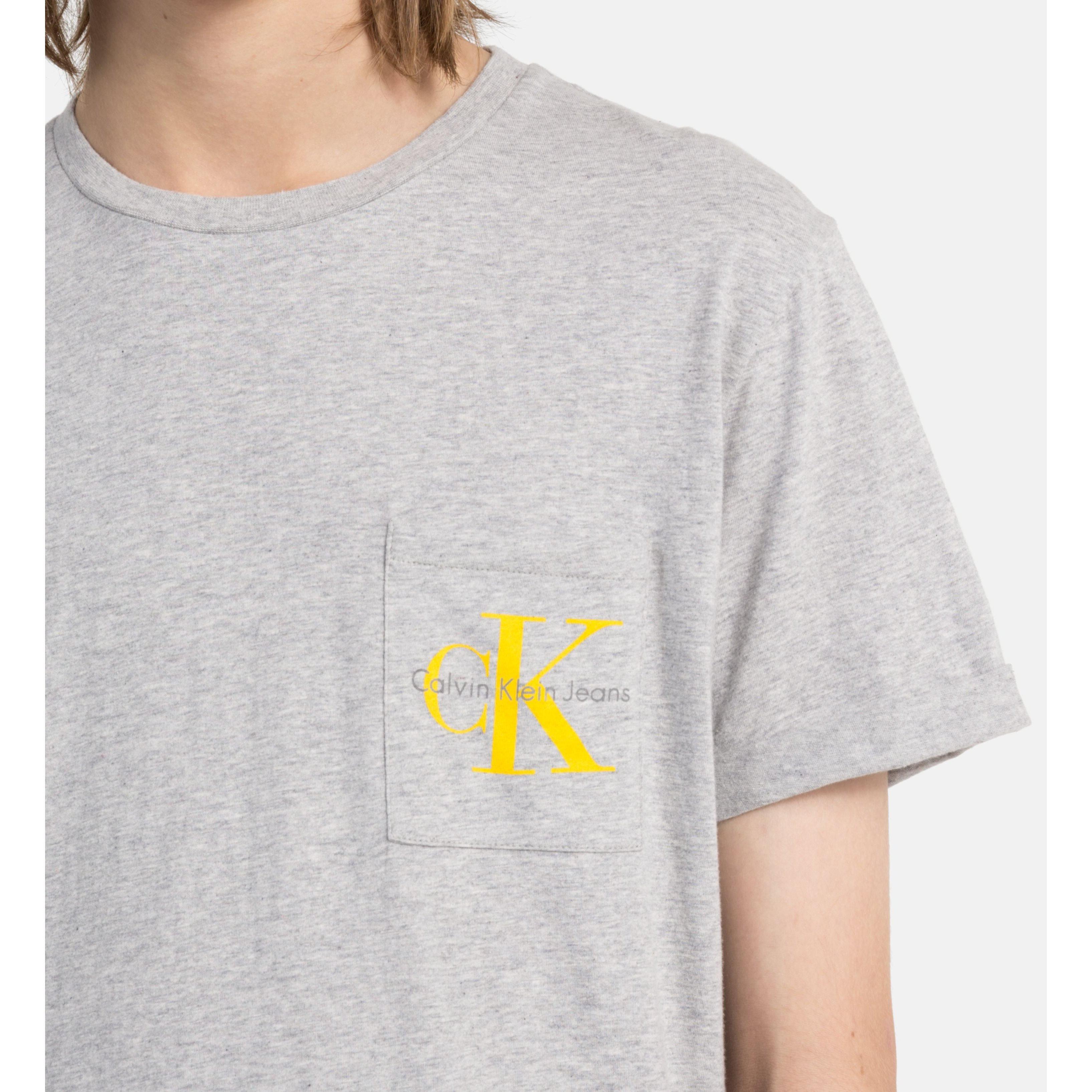 Lichtgrijs - Calvin Klein Jeans - Tolan Regular Cotton Tshirt - 4