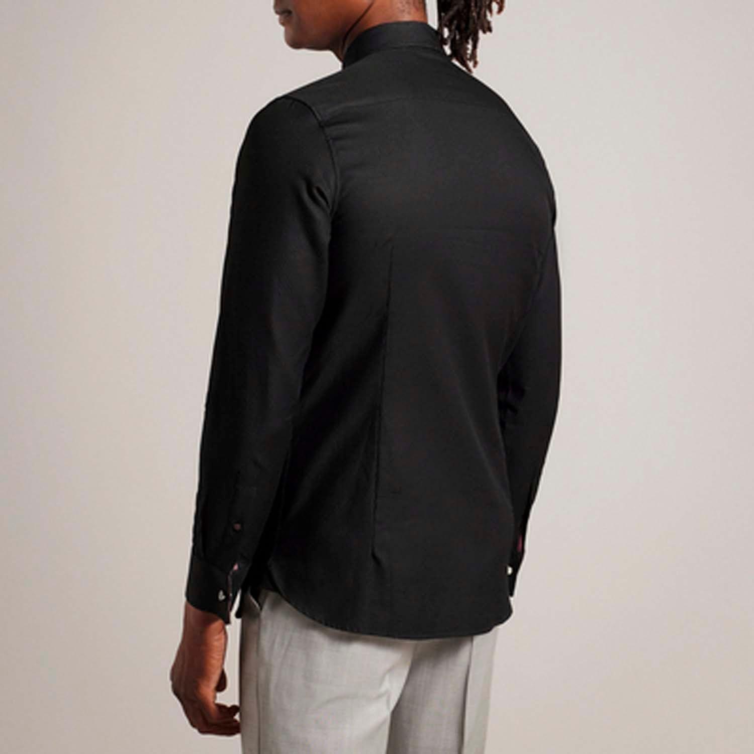 Black - Ted Baker - Lecce Long Sleeve Textured Stripe Shirt - 2