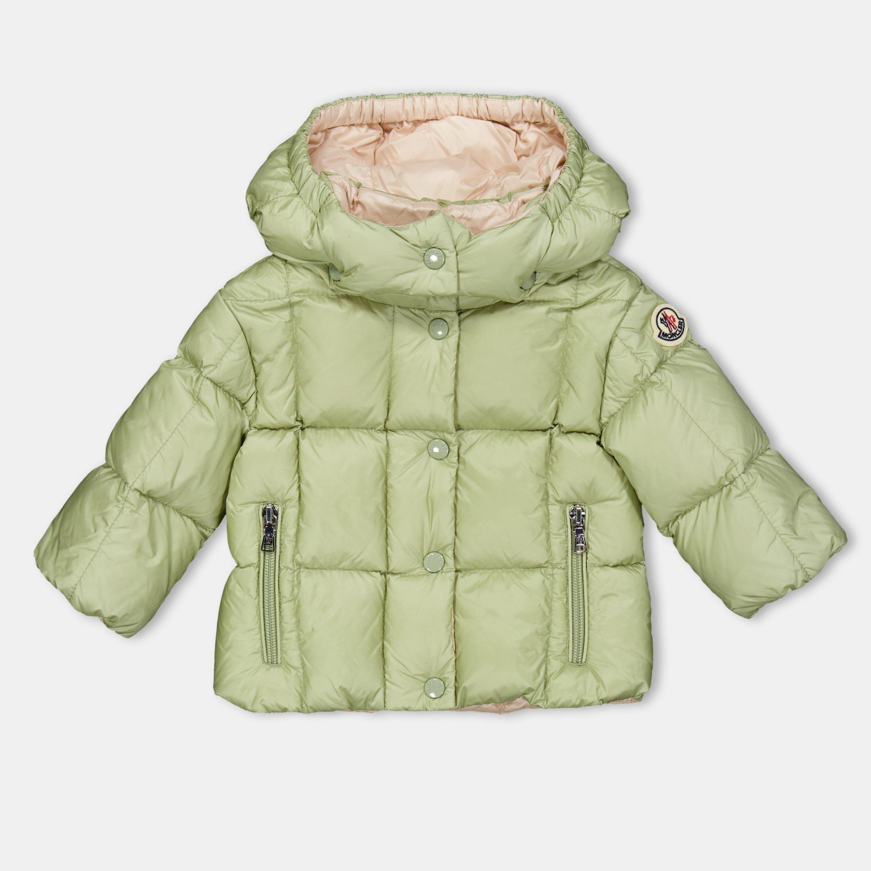 Moncler Kids' Short Quilted Water Repellent Puffer Jacket - Sage 8L3 - Size 12-18 Mnth
