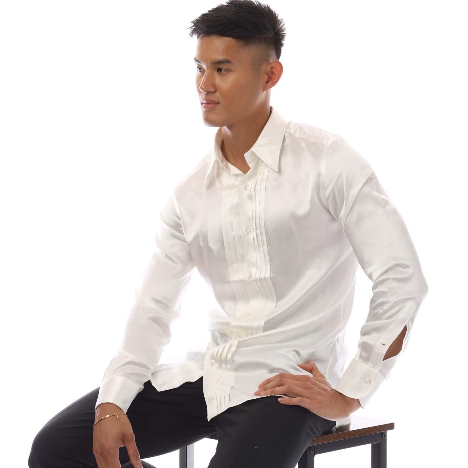 White - Tom Ford - Long Sleeve Dress Shirt - 4