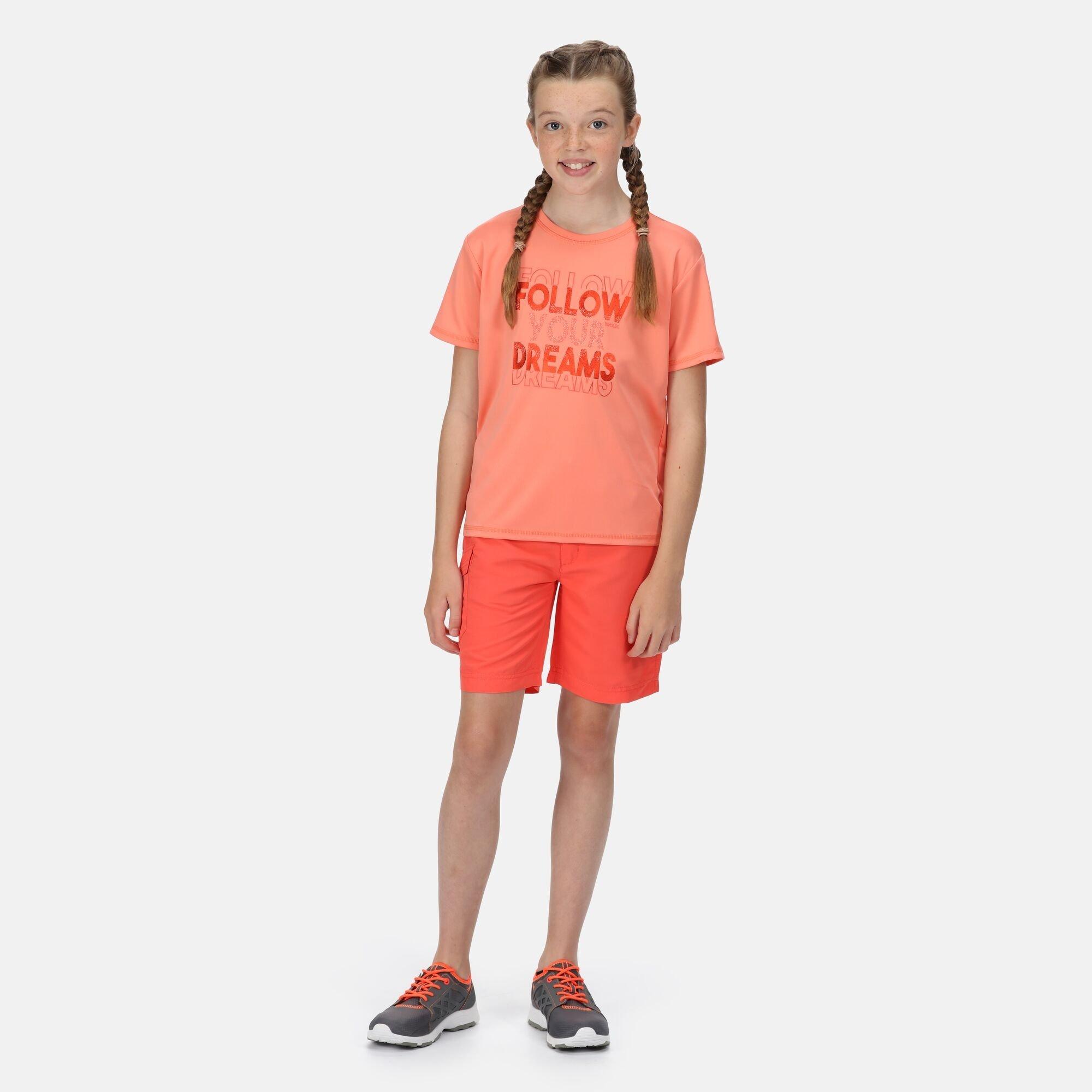 Neon Peach - Regatta - Kids Sorcer II Cargo Walking Shorts - 8
