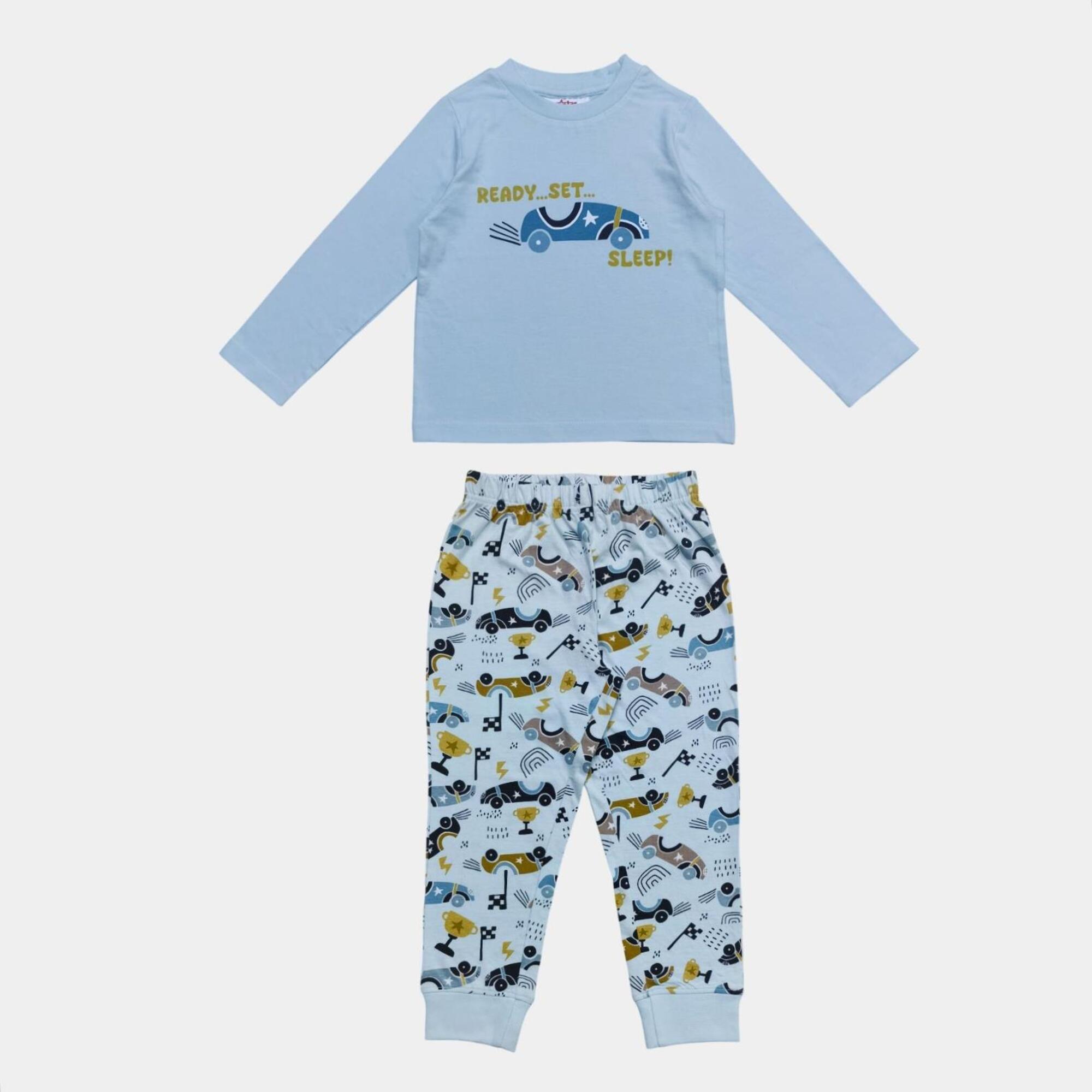 Car - Star - Kids' Cotton Long Sleeve Pyjama Set - 1