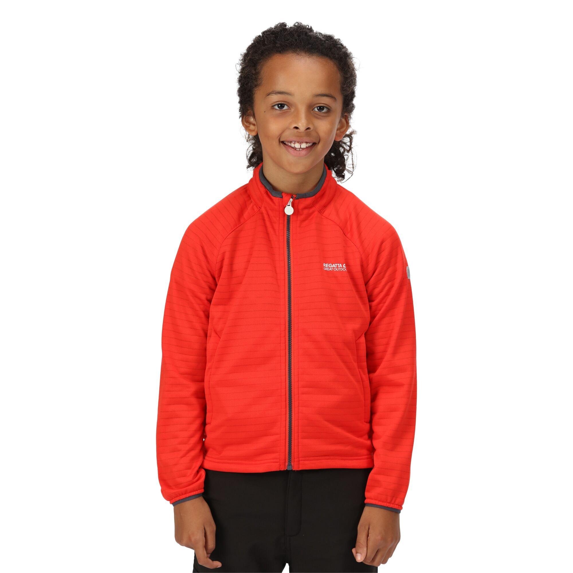 Fiery Red - Regatta - Unisex Kids Highton Lite II Stretch Reflective Softshell Jacket - 2