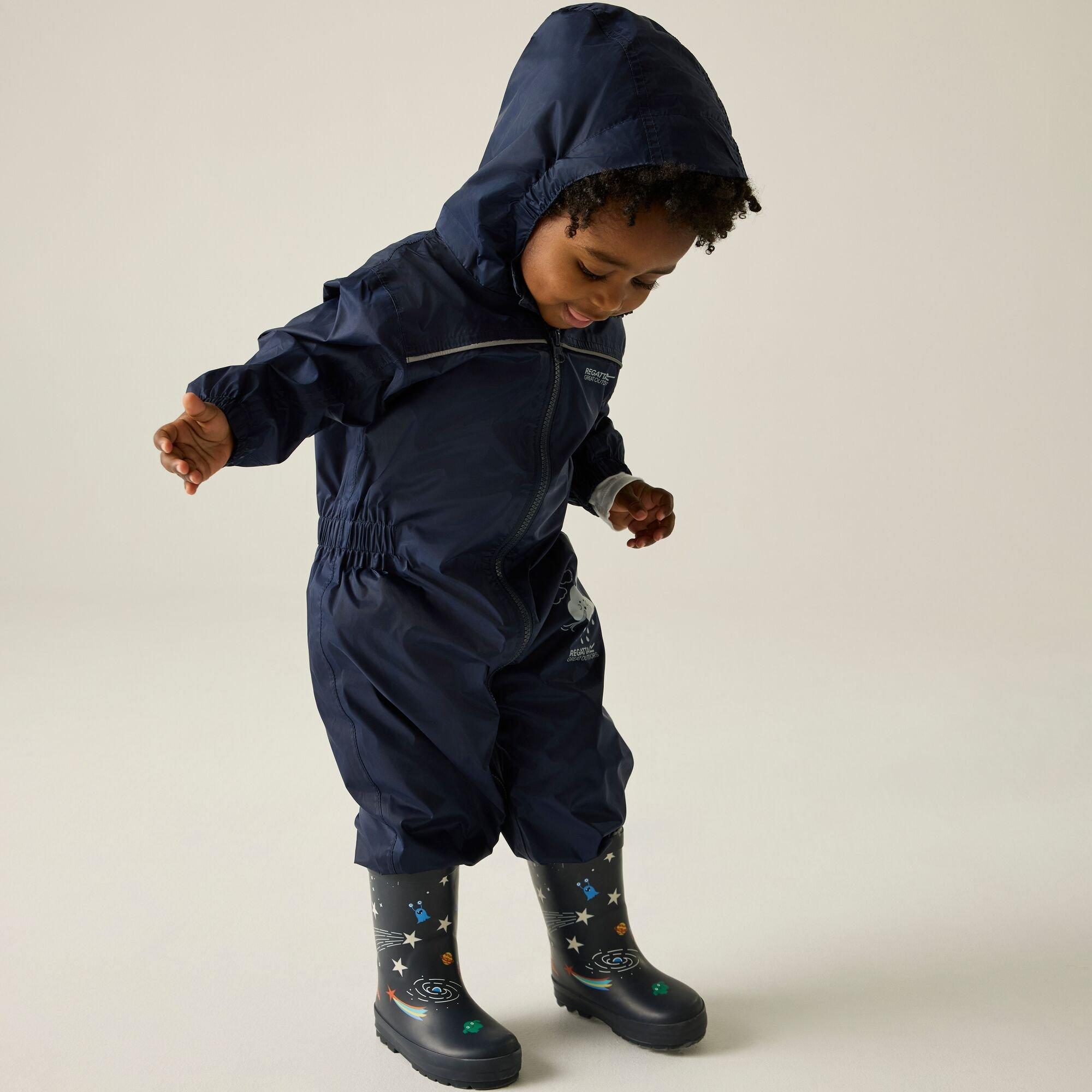 Navy - Regatta - Kids Puddle IV Waterproof All-in-One Suit - 3