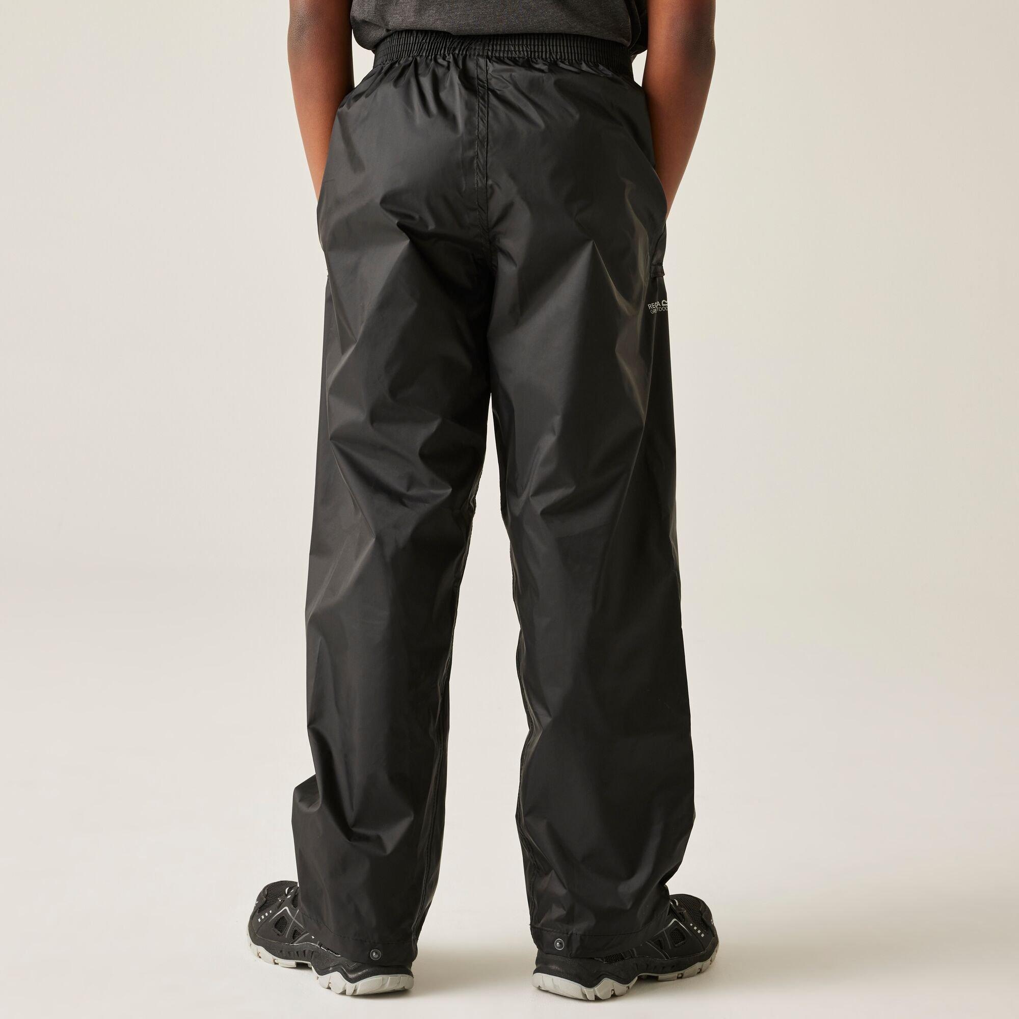 Black - Regatta - Kids Pack It Waterproof Overtrousers - 2
