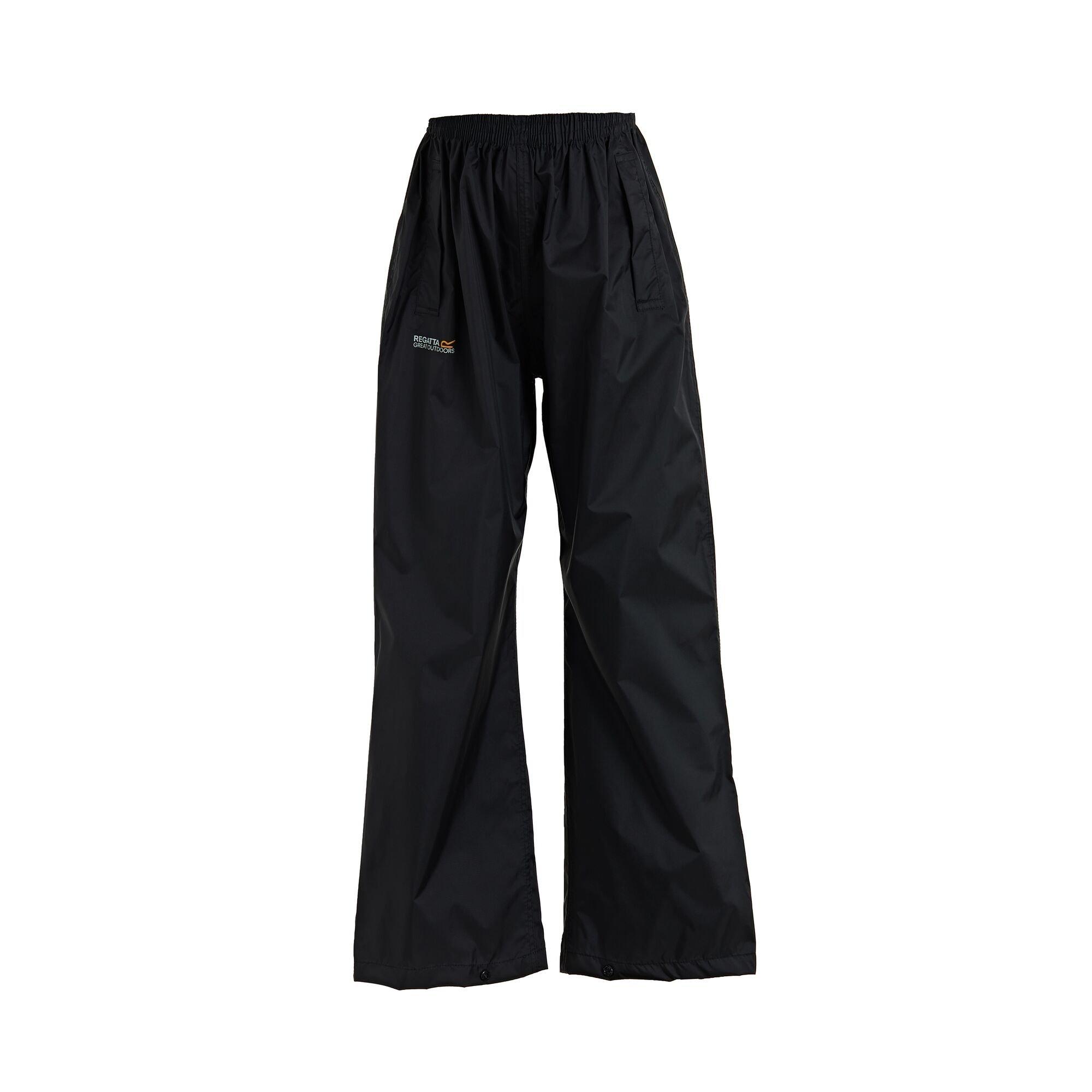 Black - Regatta - Kids Pack It Waterproof Overtrousers - 12