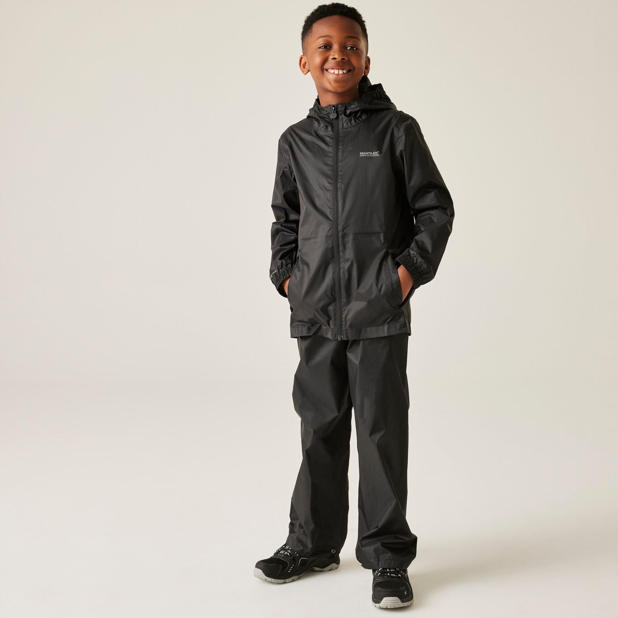 Black - Regatta - Kids Pack It Waterproof Overtrousers - 3