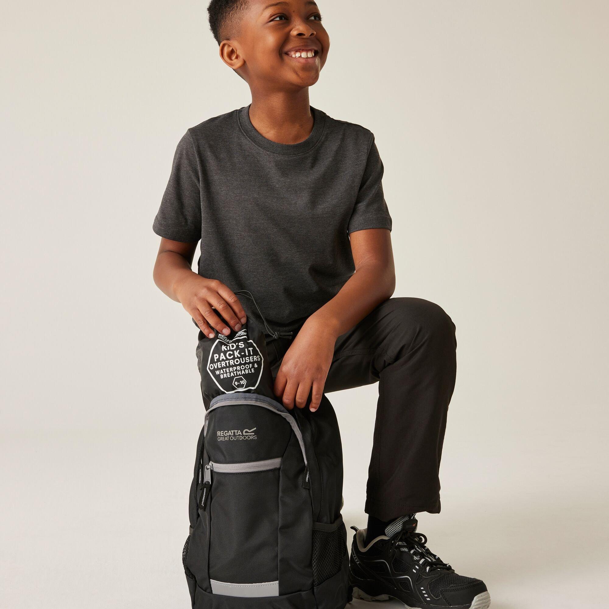 Black - Regatta - Kids Pack It Waterproof Overtrousers - 6