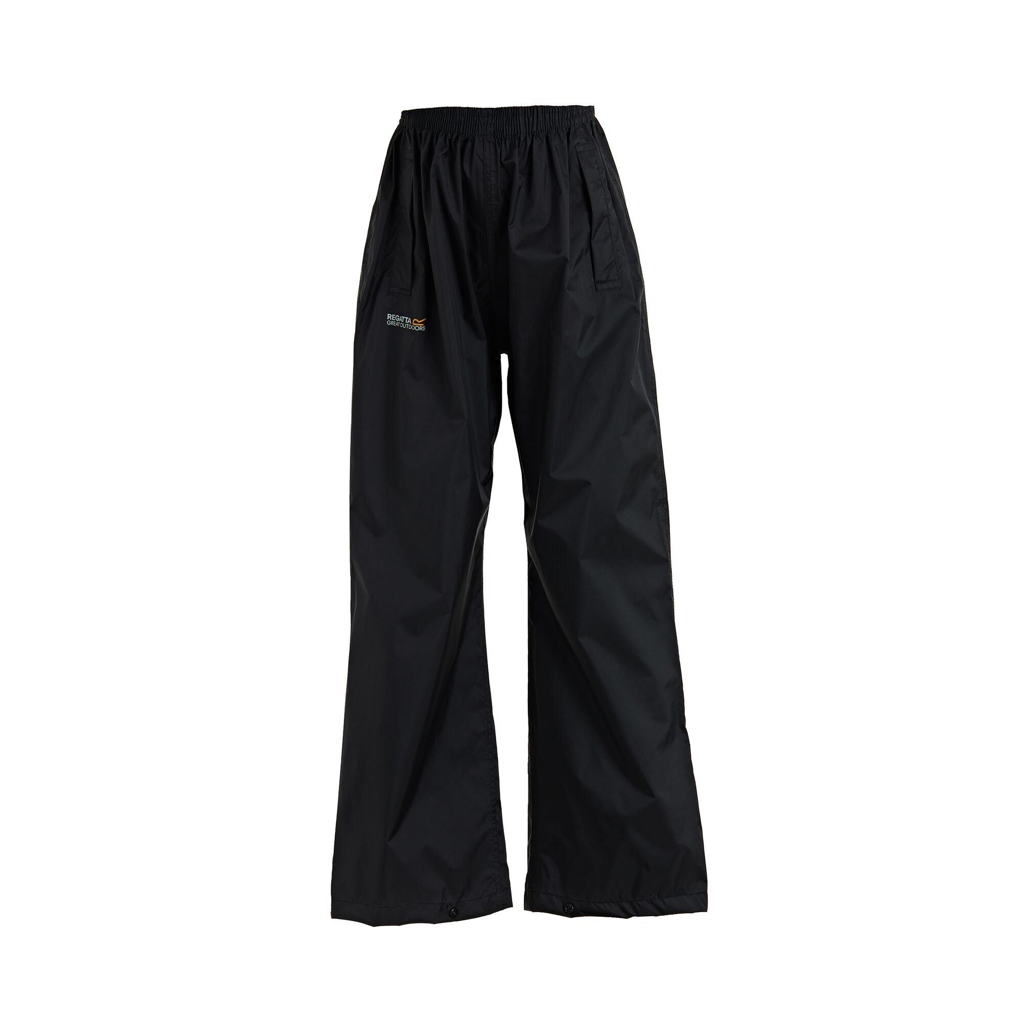 Black - Regatta - Kids Pack It Waterproof Overtrousers - 7