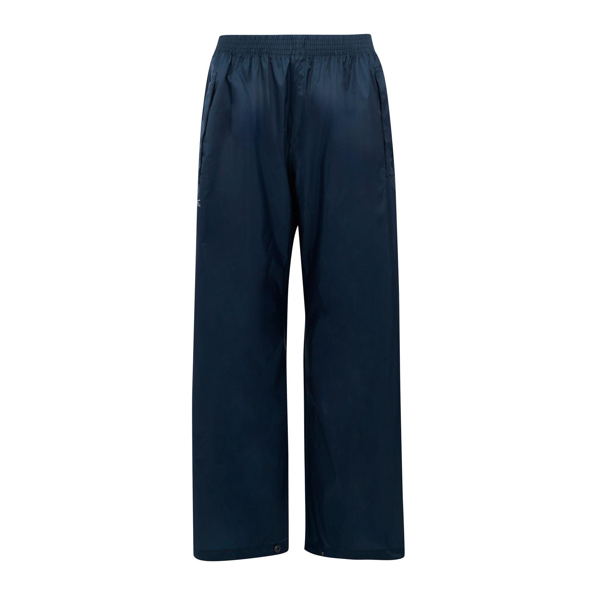 Regatta Unisex Dark Navy Pack It Waterproof Overtrousers In | Size: 14 Years - Image 4